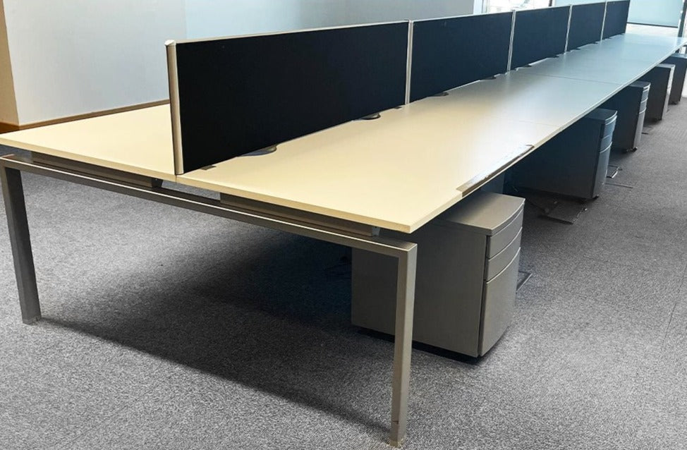 10 Person used back to back bench desk system.