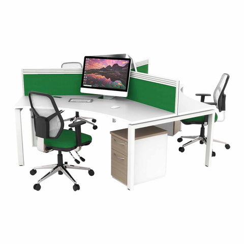 MADE TO ORDER 3 Seater Telesales Bench Desk W1200/1200 x D800/800 x H740mm