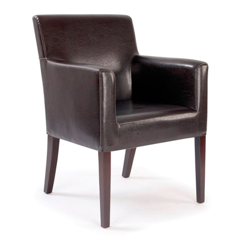 Metro – High Back Lounge Armchair Upholstered in a Durable Leather Effect Finish