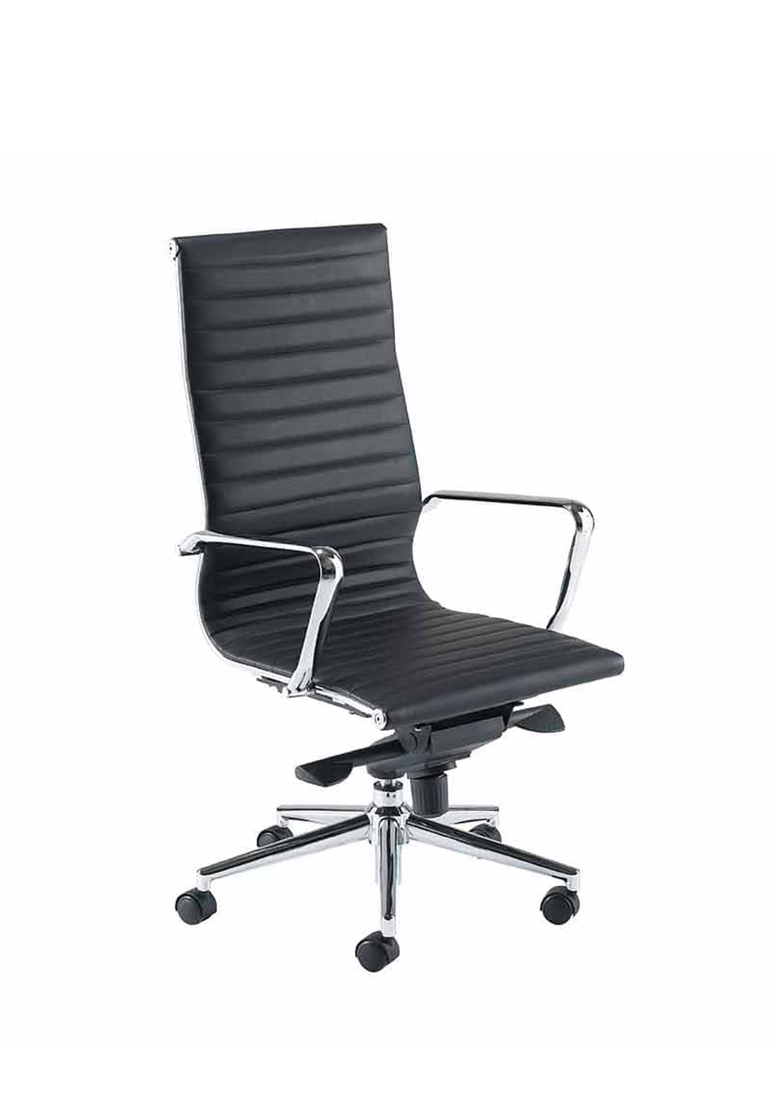 ARIA - AH1 Black Leather High Back Operator Chair