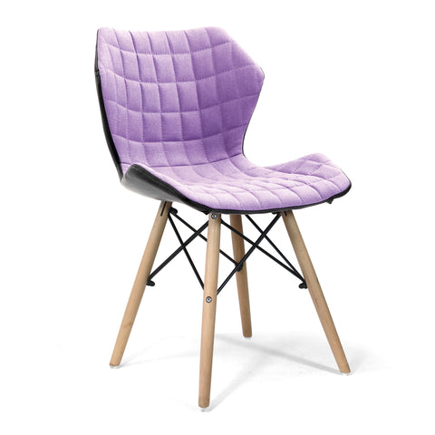 Amelia – Stylish Lightweight Fabric Chair with Solid Beech Legs and Contemporary Panel Stitching