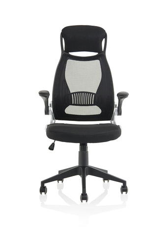Saturn High Mesh Back Black Executive Office Chair with Arms