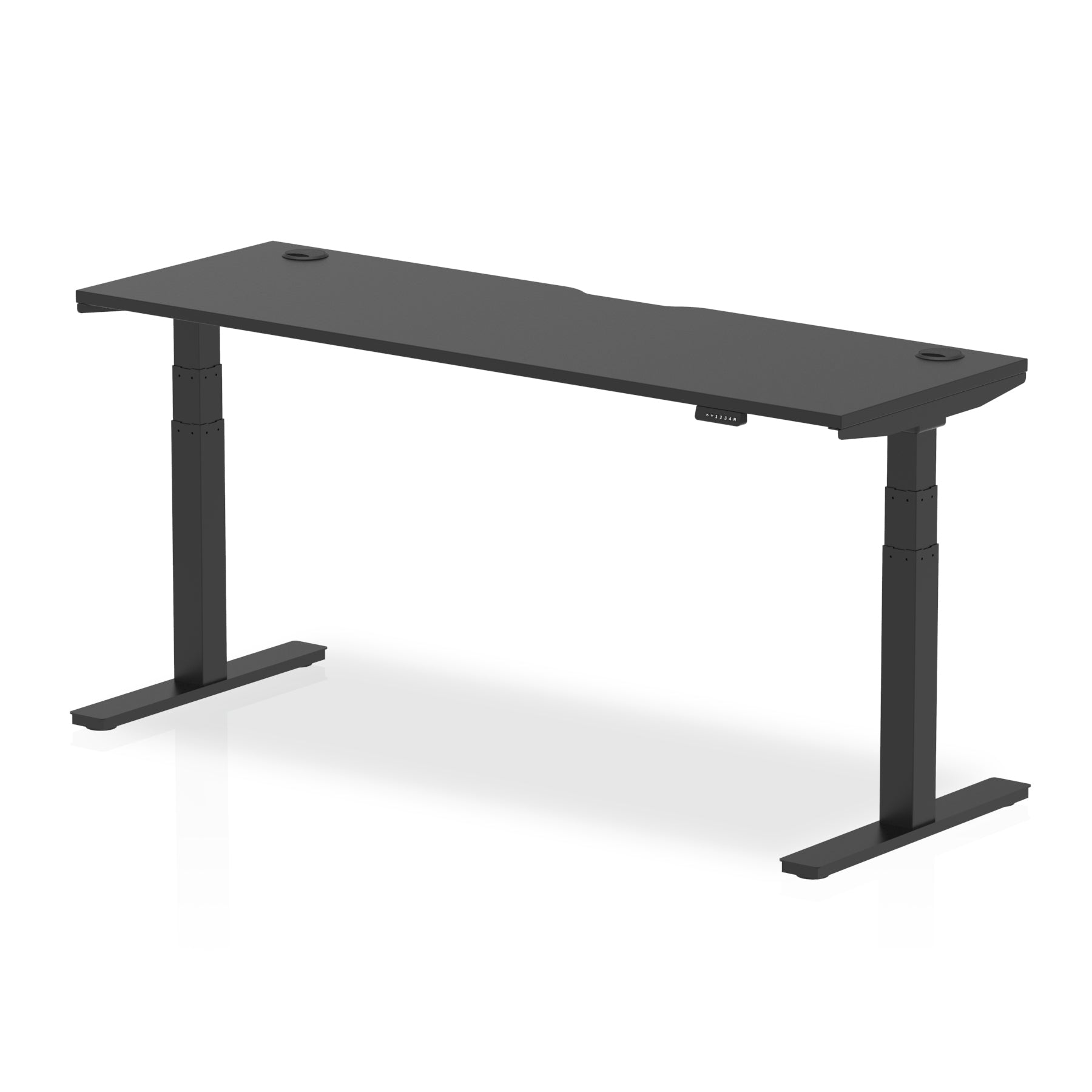 Air Height Adjustable Black Series Slimline Desk with Cable Ports