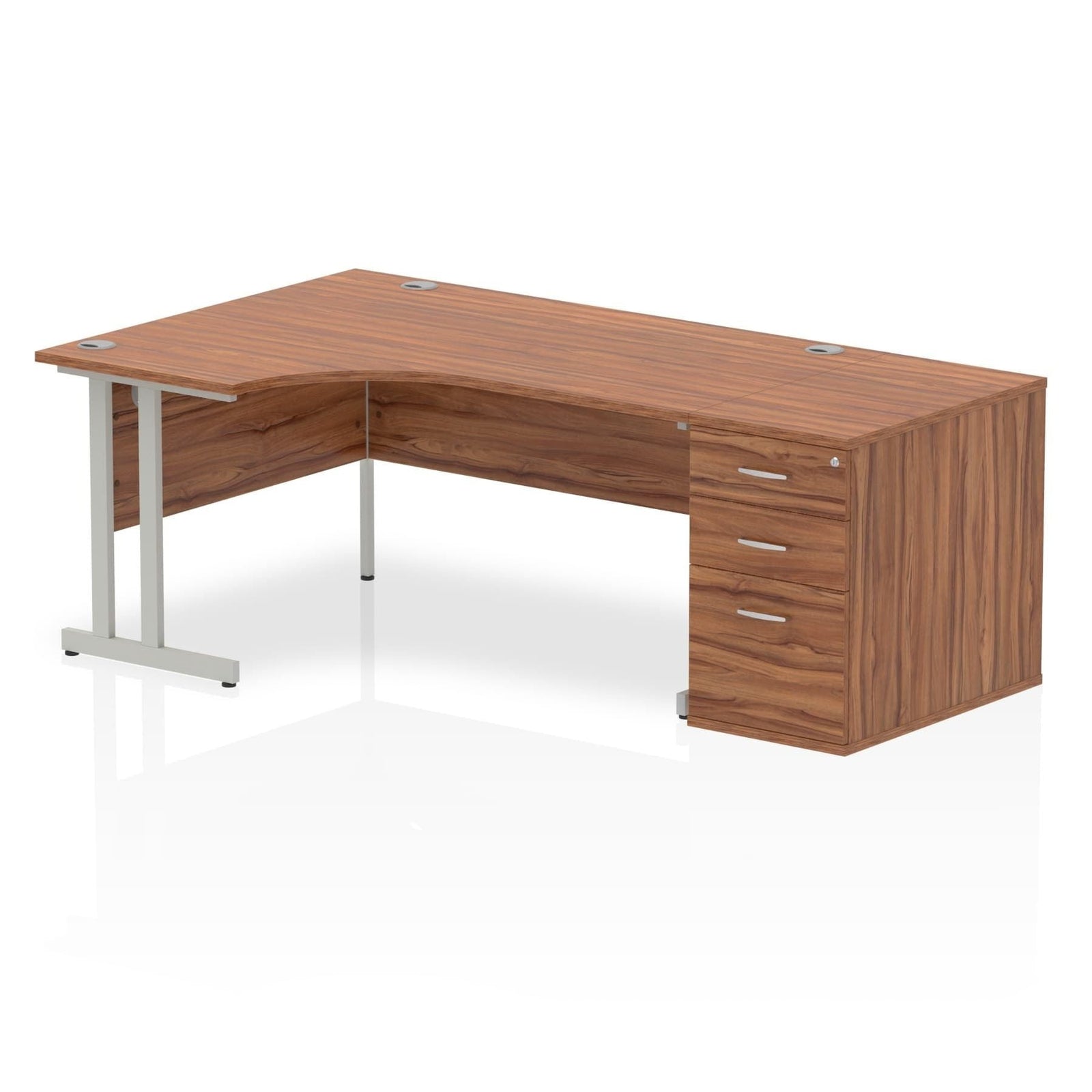 Impulse 1600mm Cantilever Right Crescent Desk With Pedestal