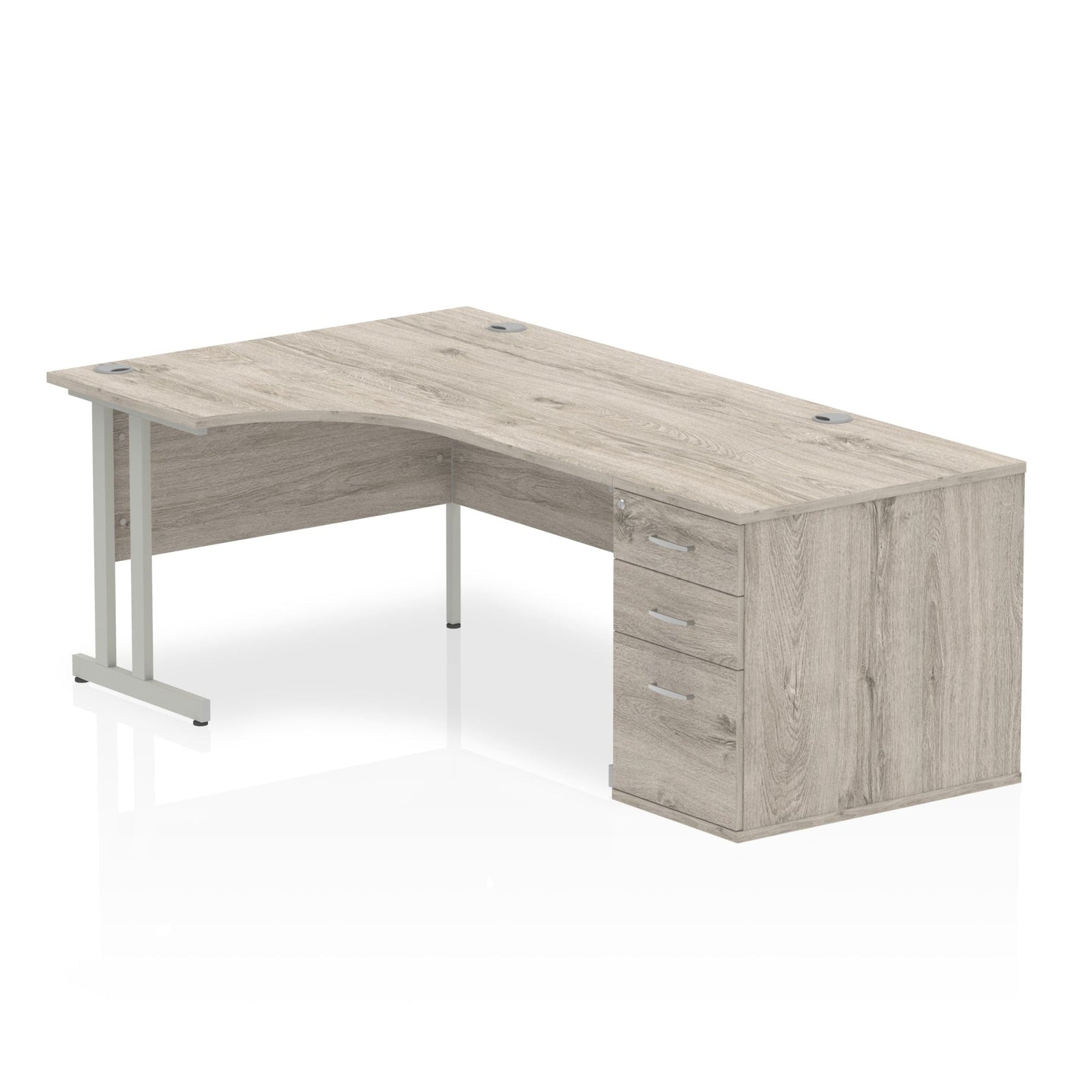 Impulse 1600mm Cantilever Right Crescent Desk With Pedestal