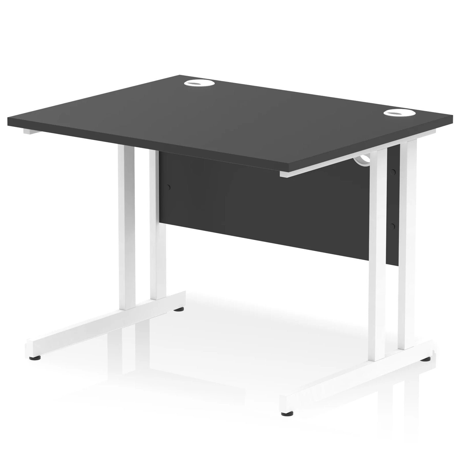 Impulse 1000mm Straight Desk Cantilever White Leg