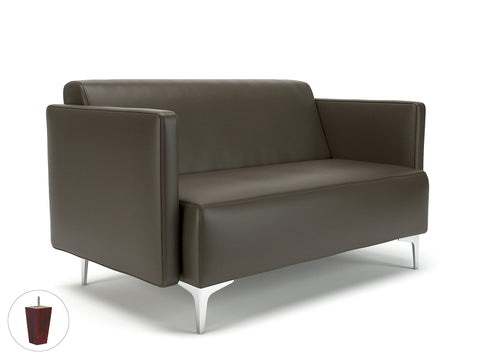 Napa Slim Arm 125cm Wide Sofa in Cristina Marrone Ultima Faux Leather