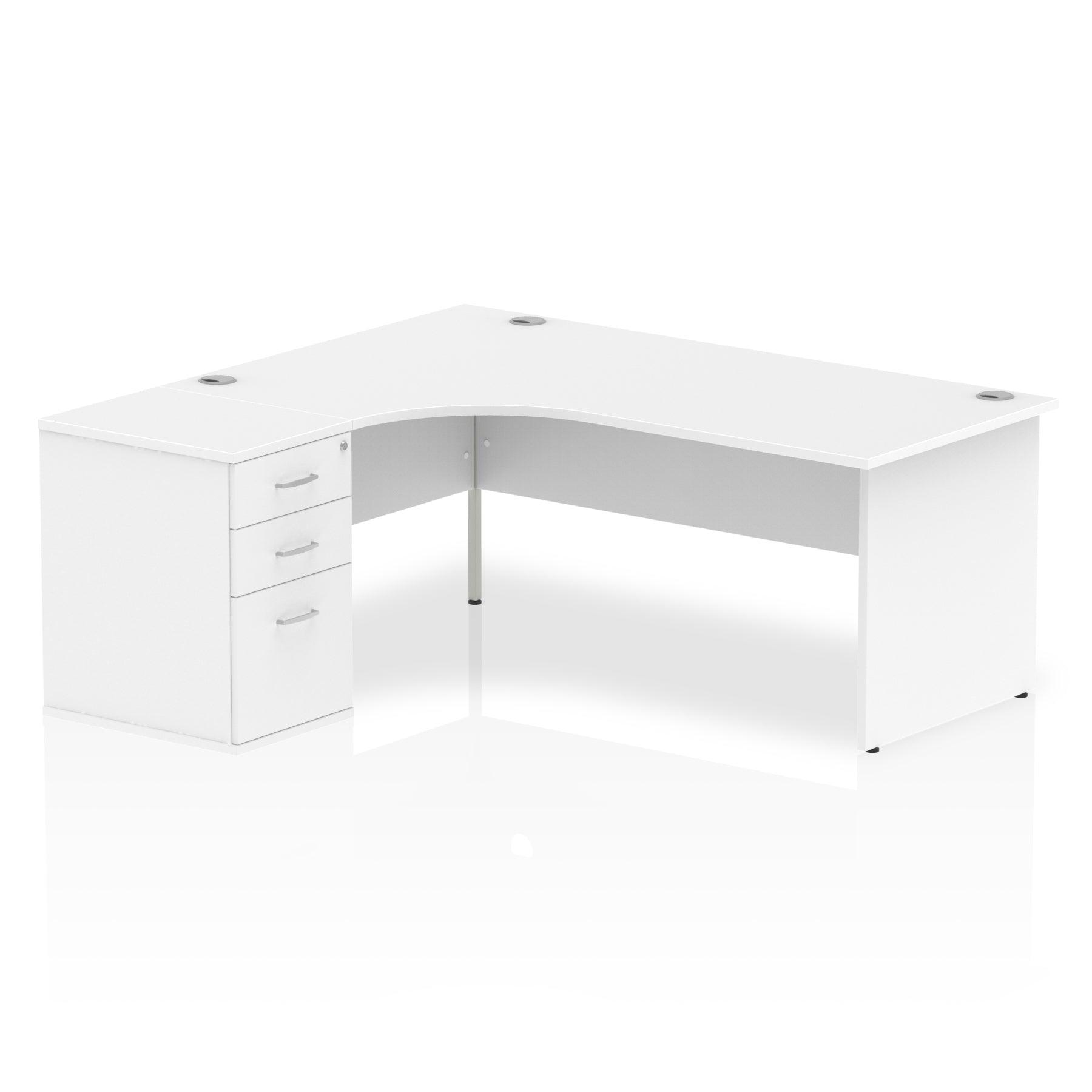 Impulse Panel End Crescent Desk With Pedestal