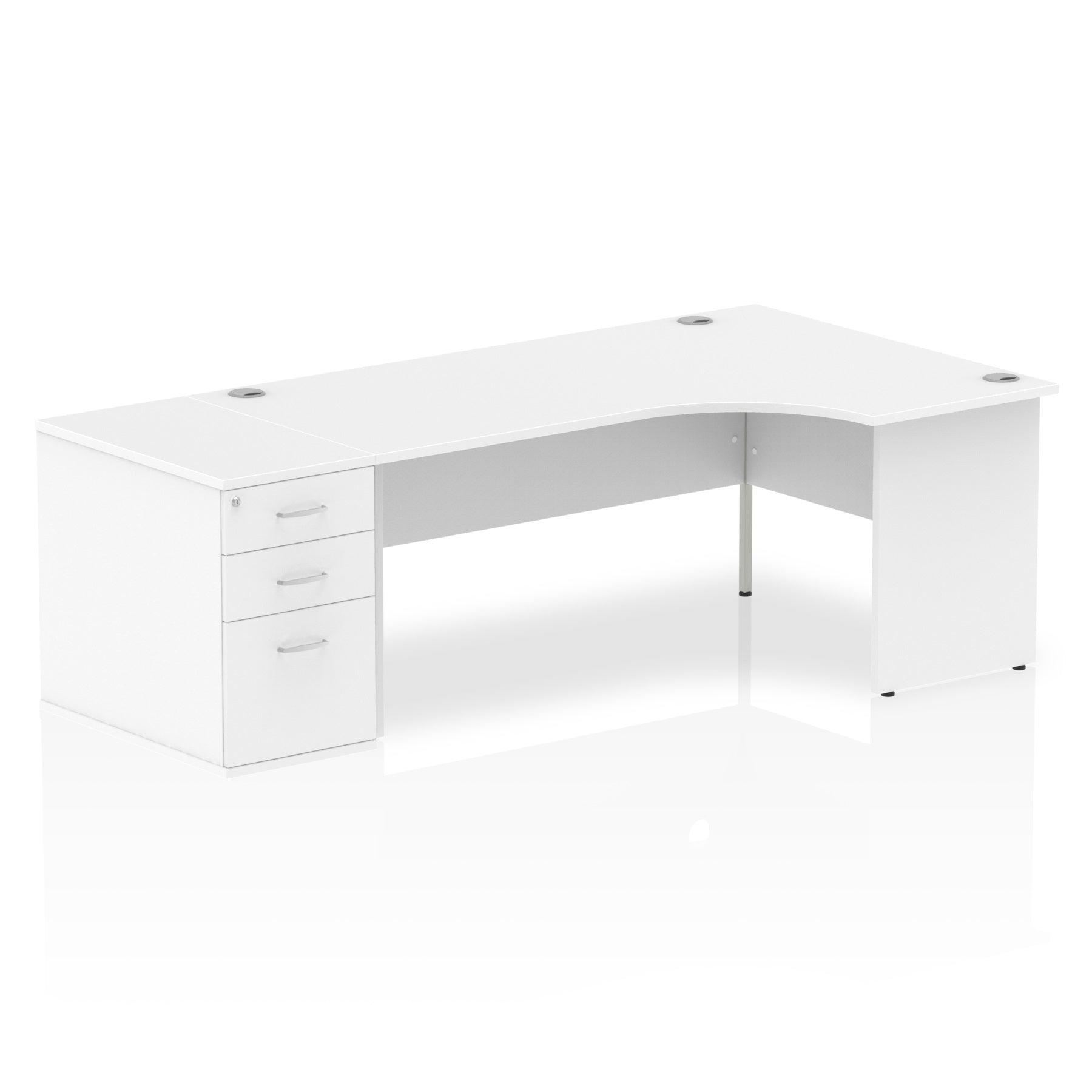 Impulse Panel End Crescent Desk With Pedestal