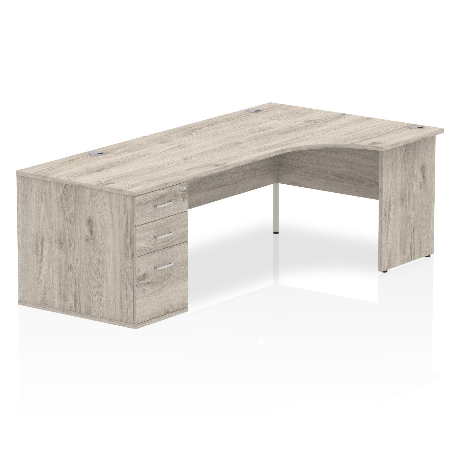 Impulse Panel End Crescent Desk With Pedestal