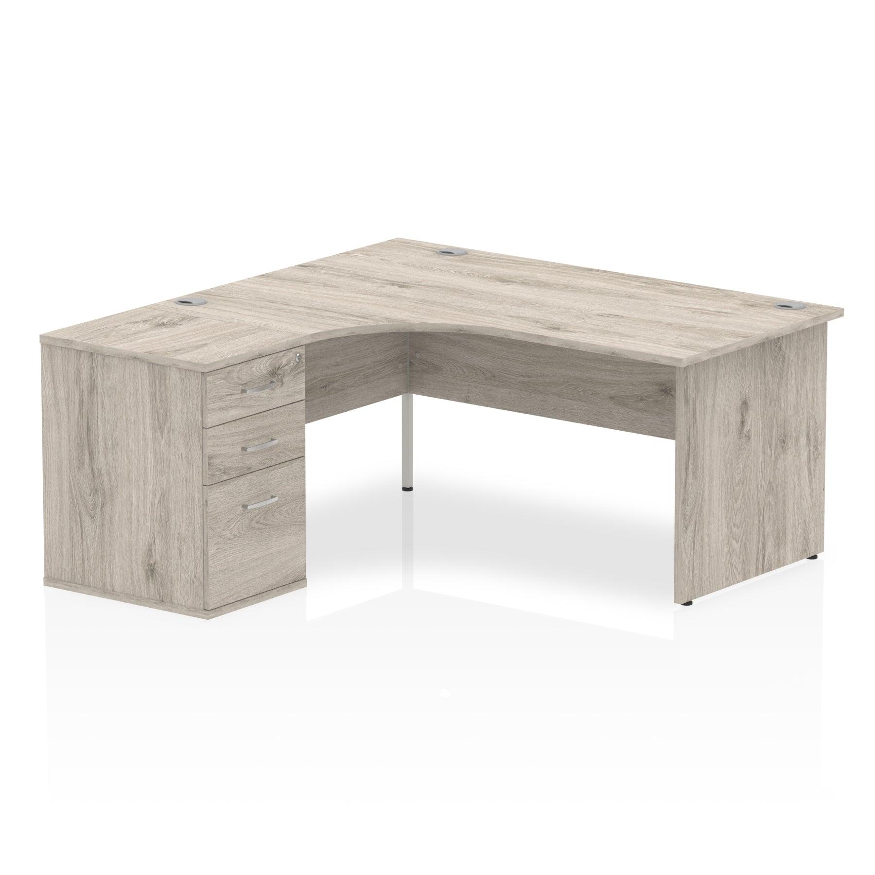 Impulse Panel End Crescent Desk With Pedestal