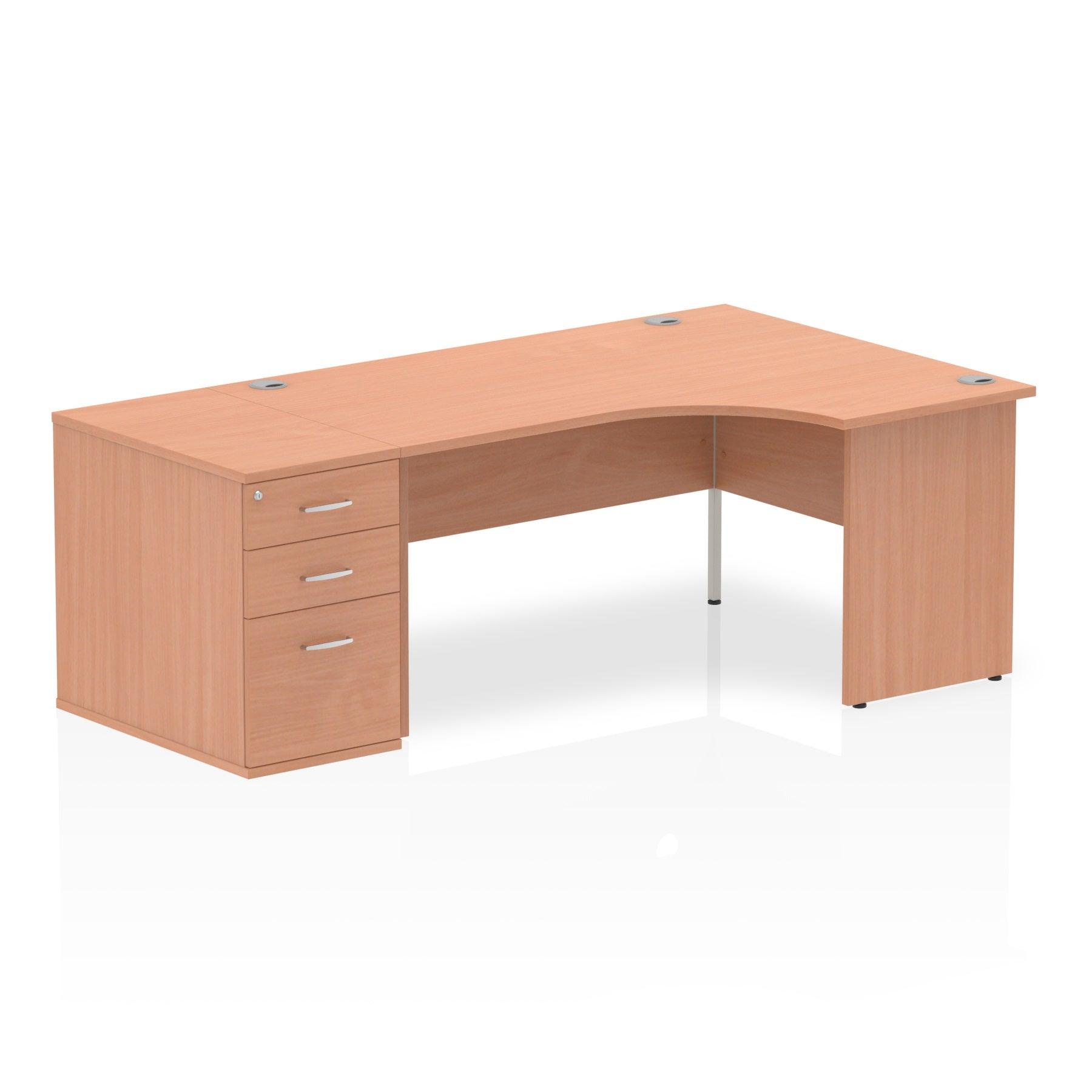 Impulse Panel End Crescent Desk With Pedestal