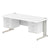 Impulse 1800mm Cable Managed Straight Desk With Fixed Pedestal