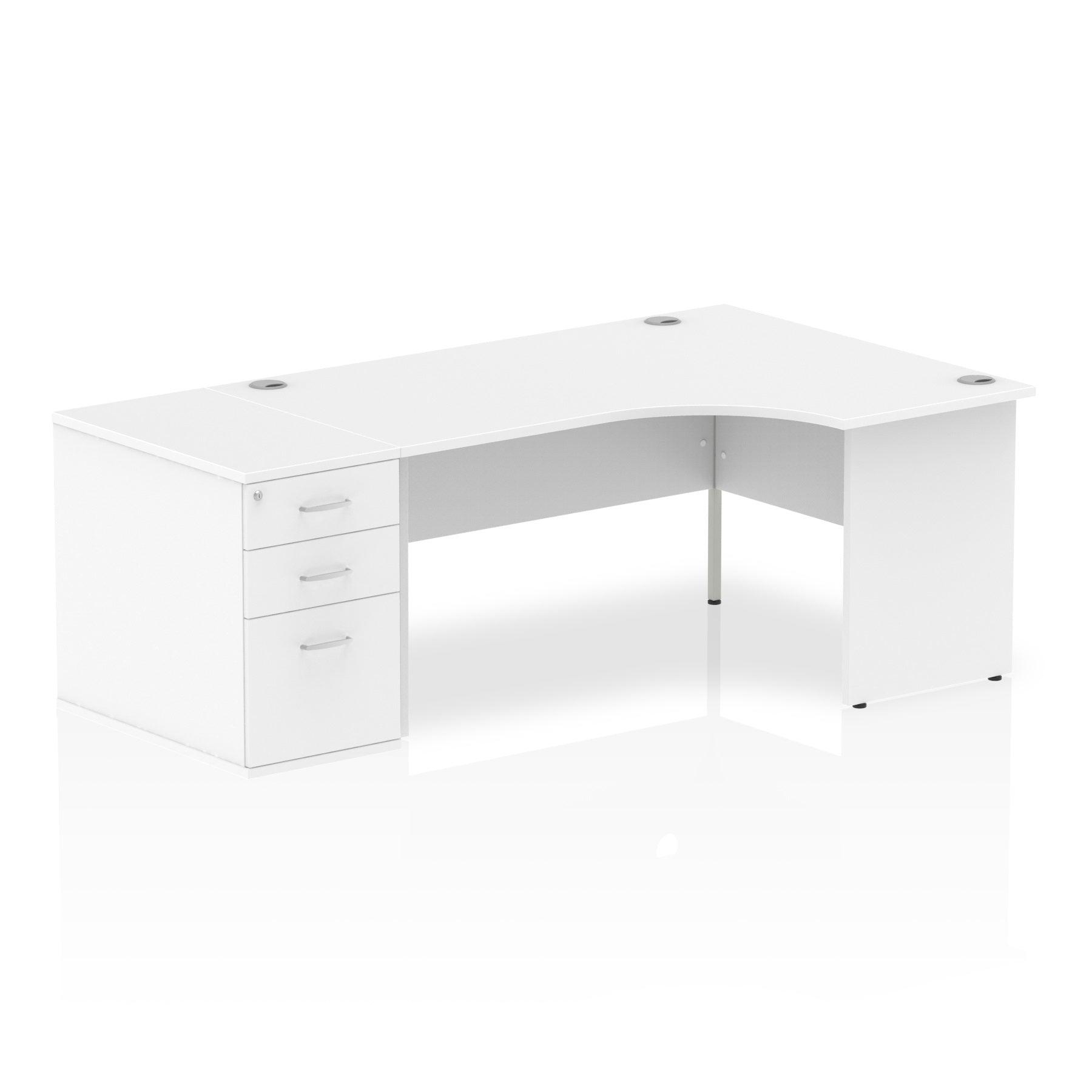 Impulse Panel End Crescent Desk With Pedestal