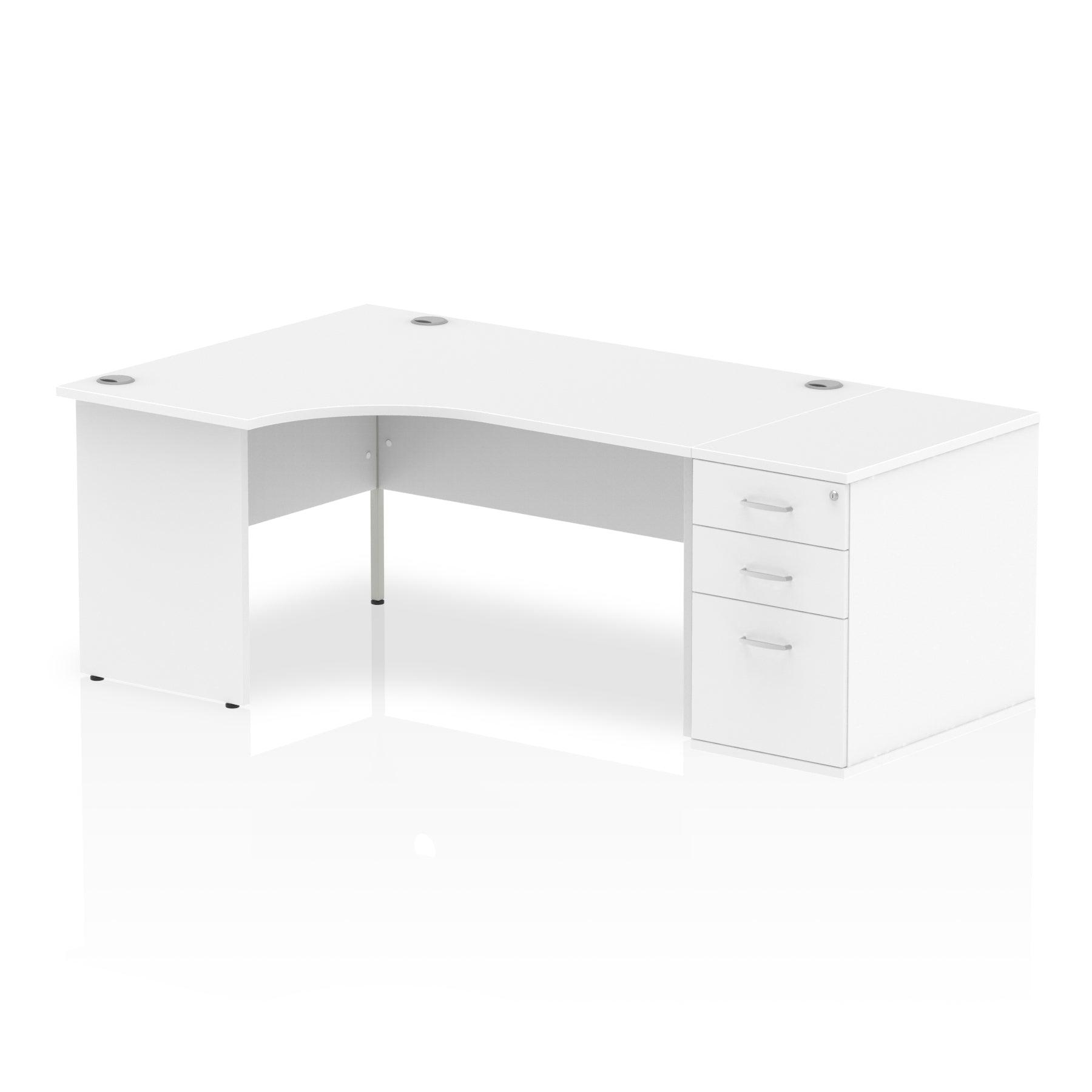 Impulse Panel End Crescent Desk With Pedestal