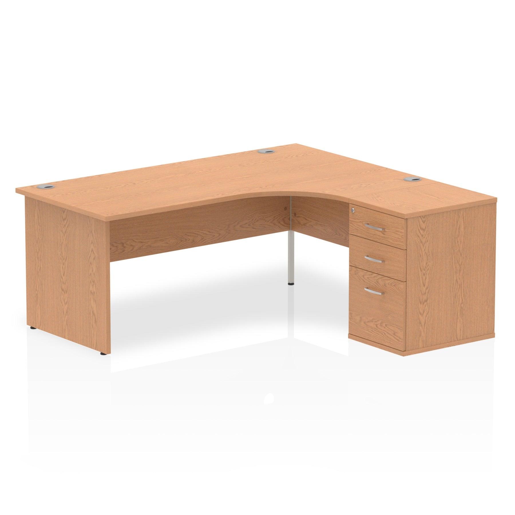 Impulse Panel End Crescent Desk With Pedestal