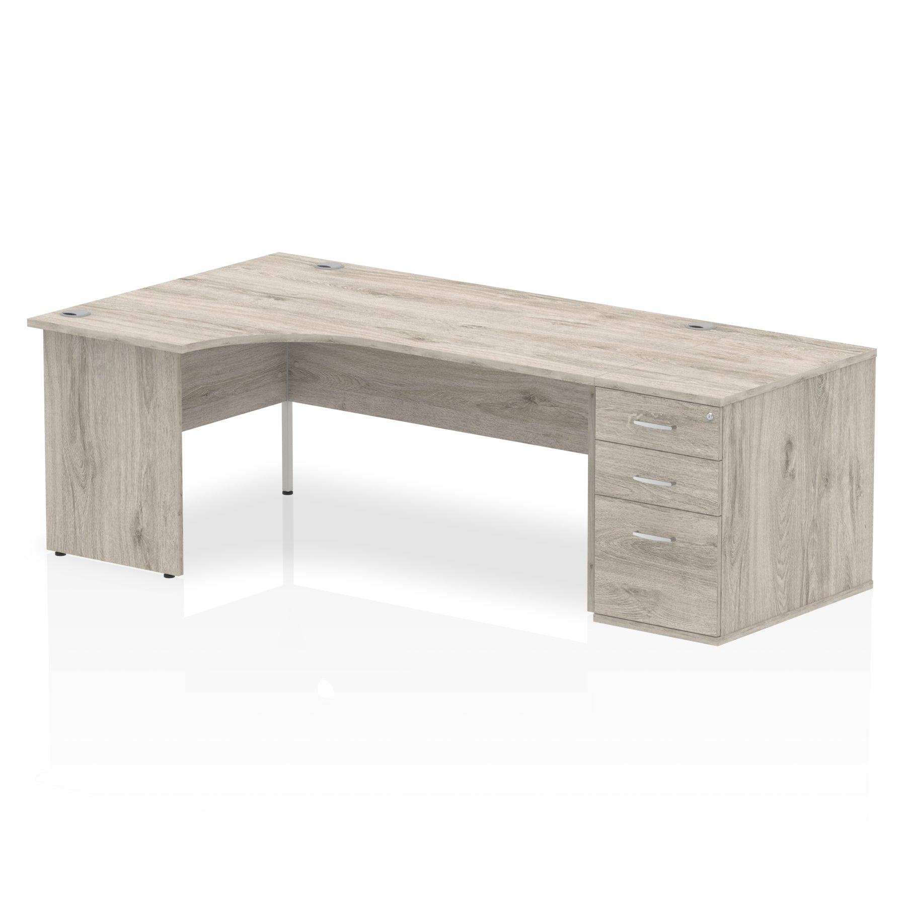 Impulse Panel End Crescent Desk With Pedestal