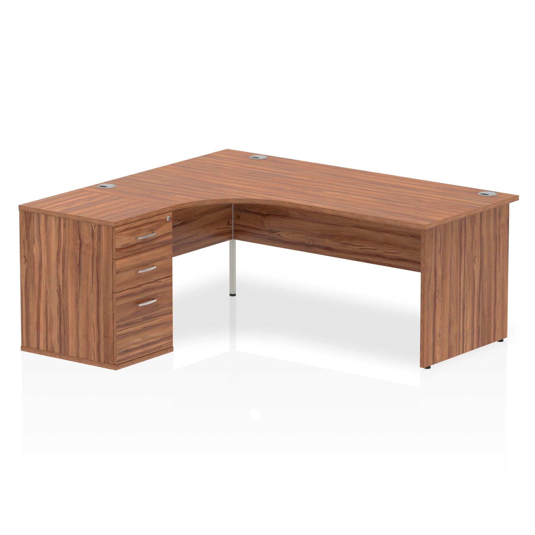 Impulse Panel End Crescent Desk With Pedestal