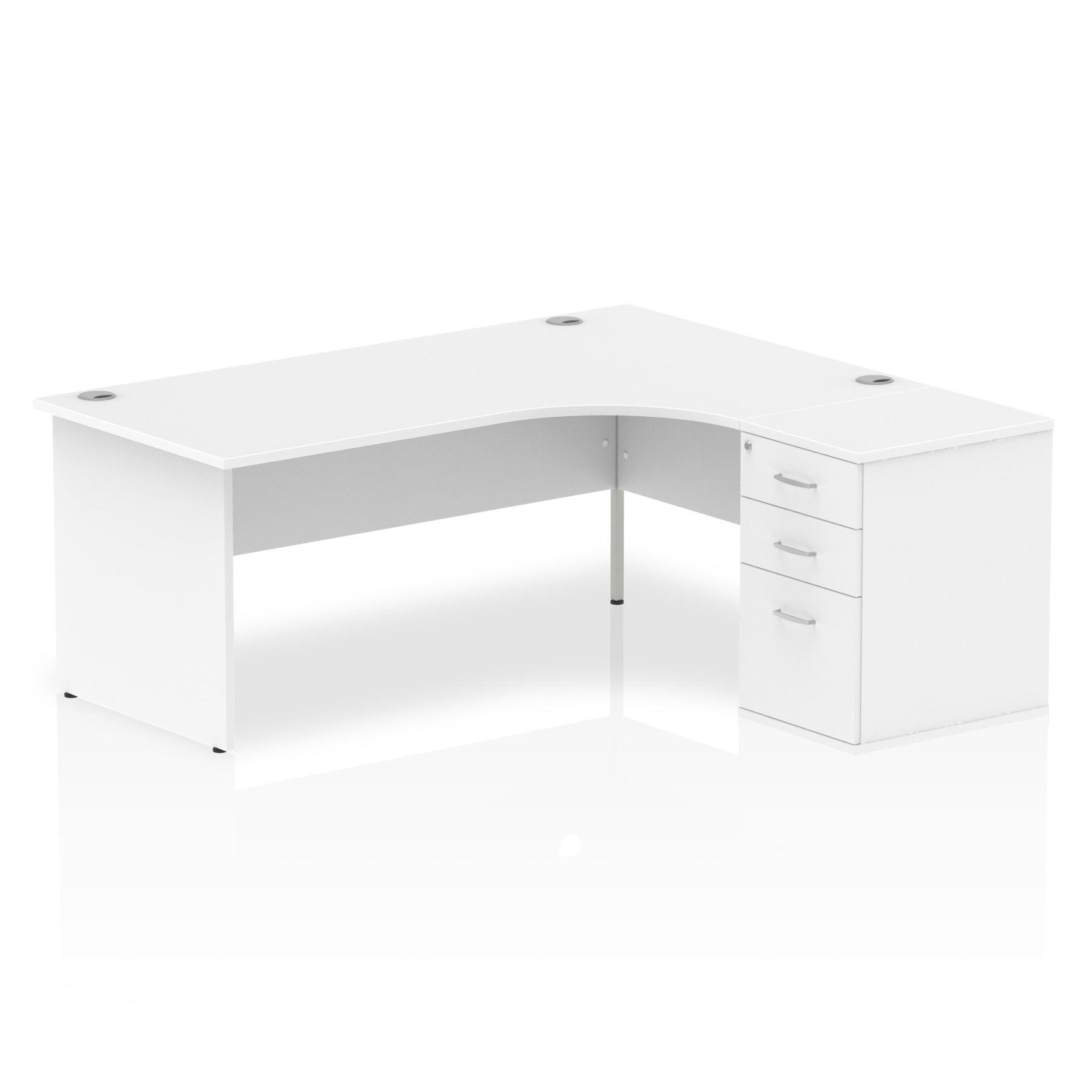 Impulse Panel End Crescent Desk With Pedestal