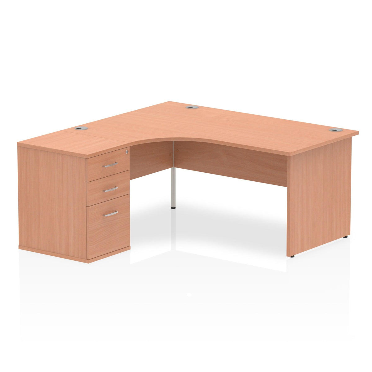 Impulse Panel End Crescent Desk With Pedestal