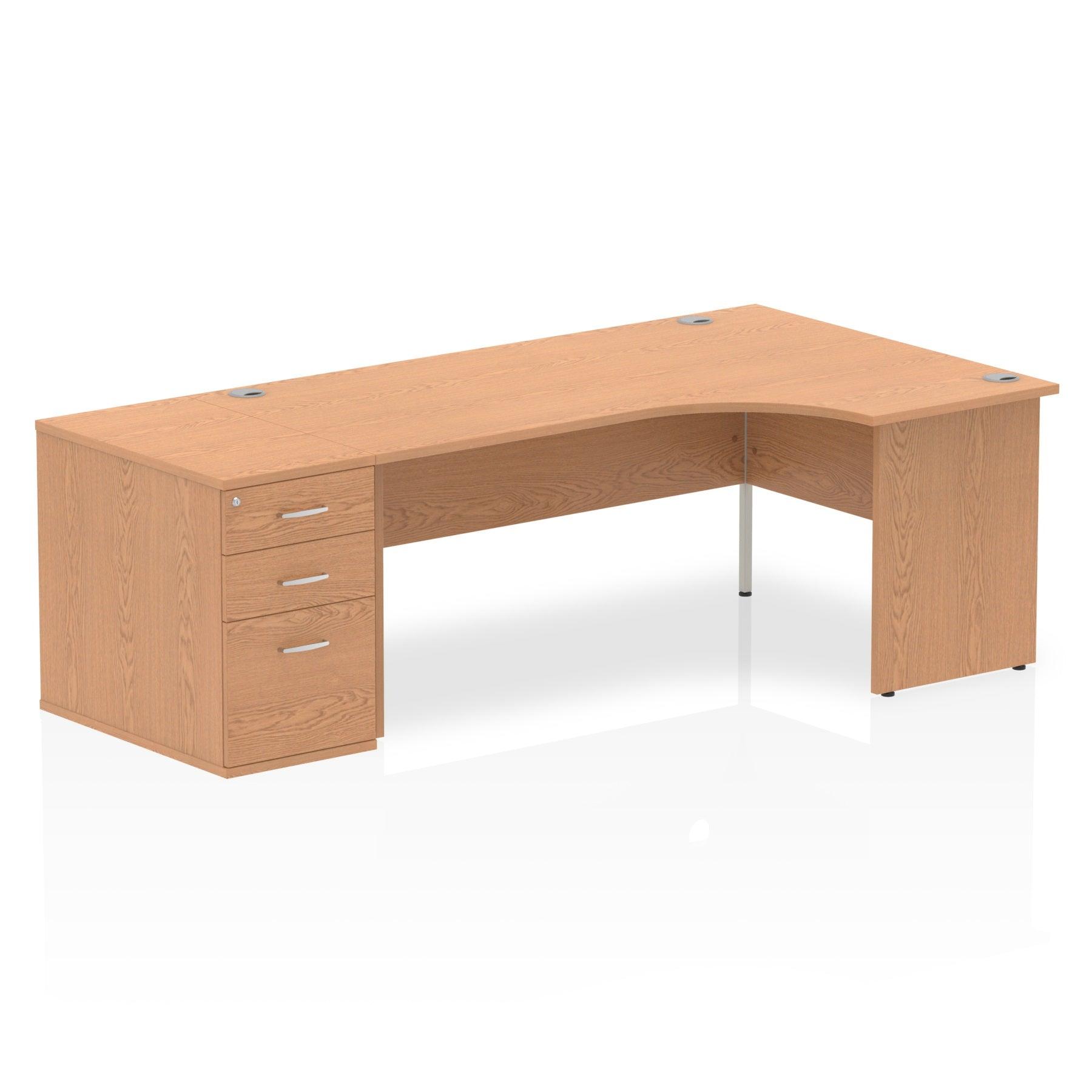 Impulse Panel End Crescent Desk With Pedestal