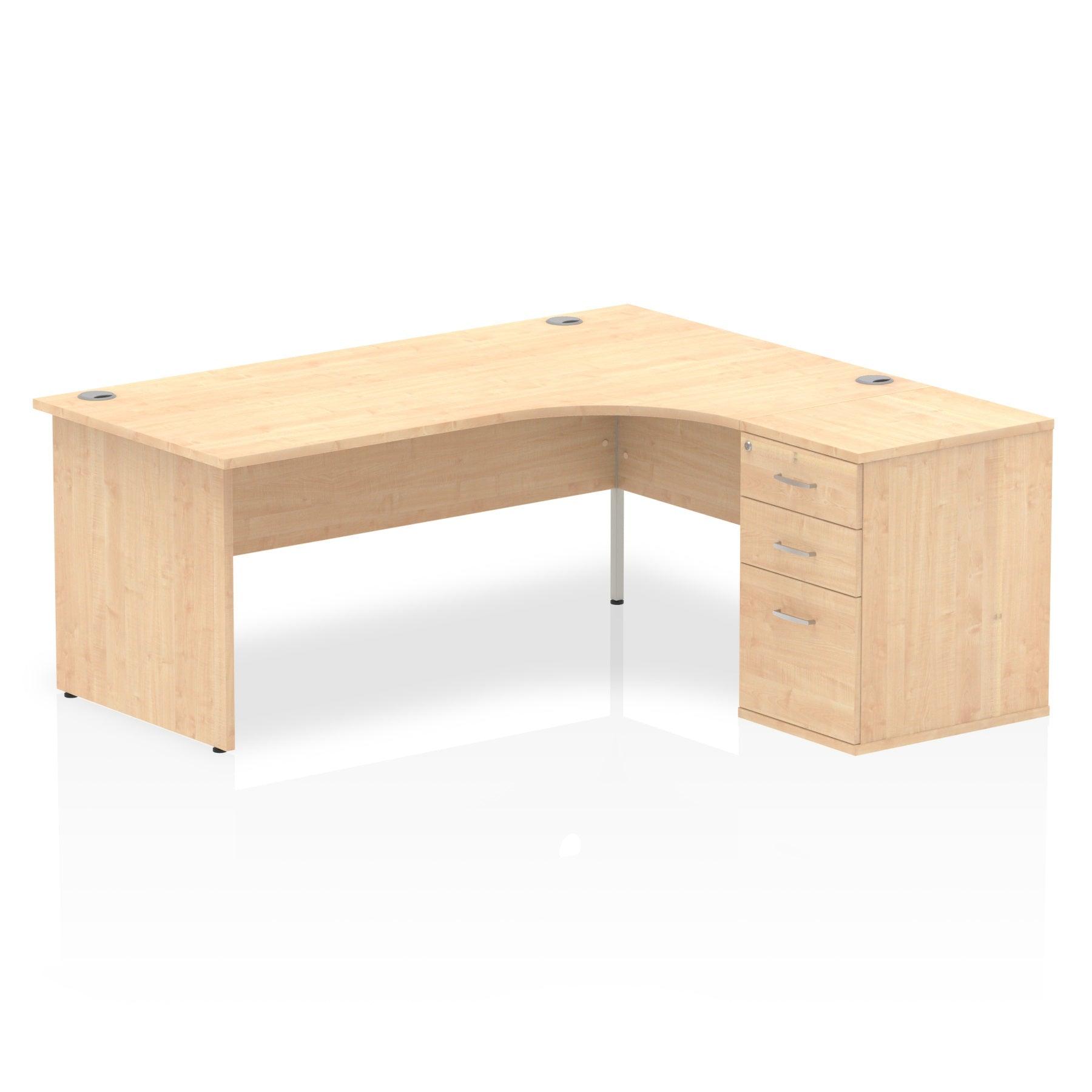 Impulse Panel End Crescent Desk With Pedestal