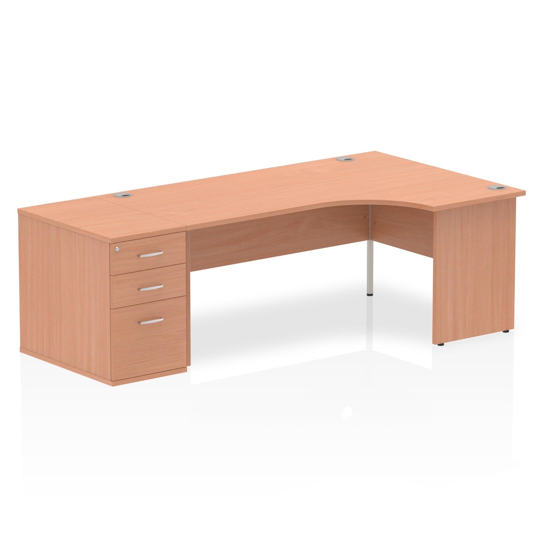 Impulse Panel End Crescent Desk With Pedestal