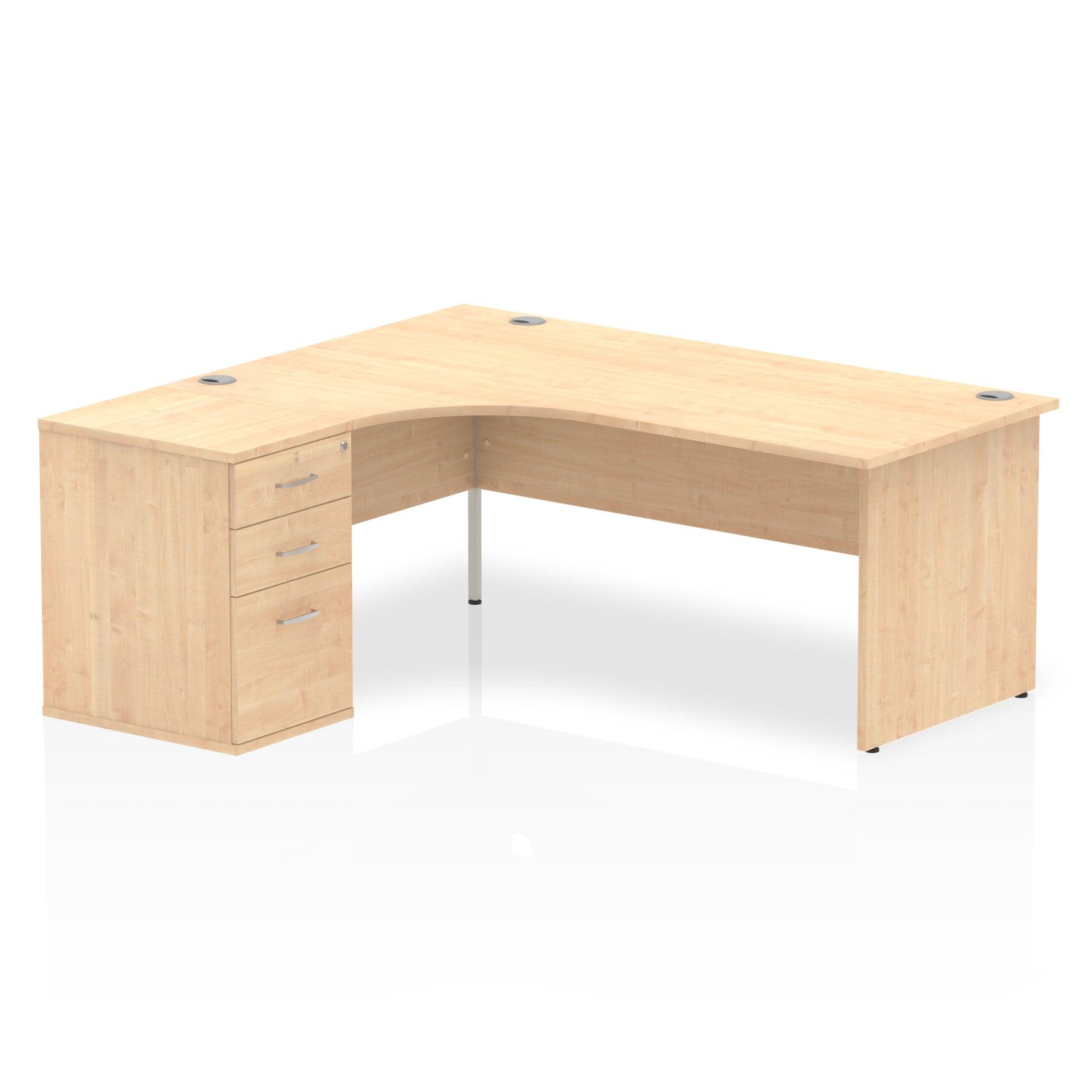 Impulse Panel End Crescent Desk With Pedestal