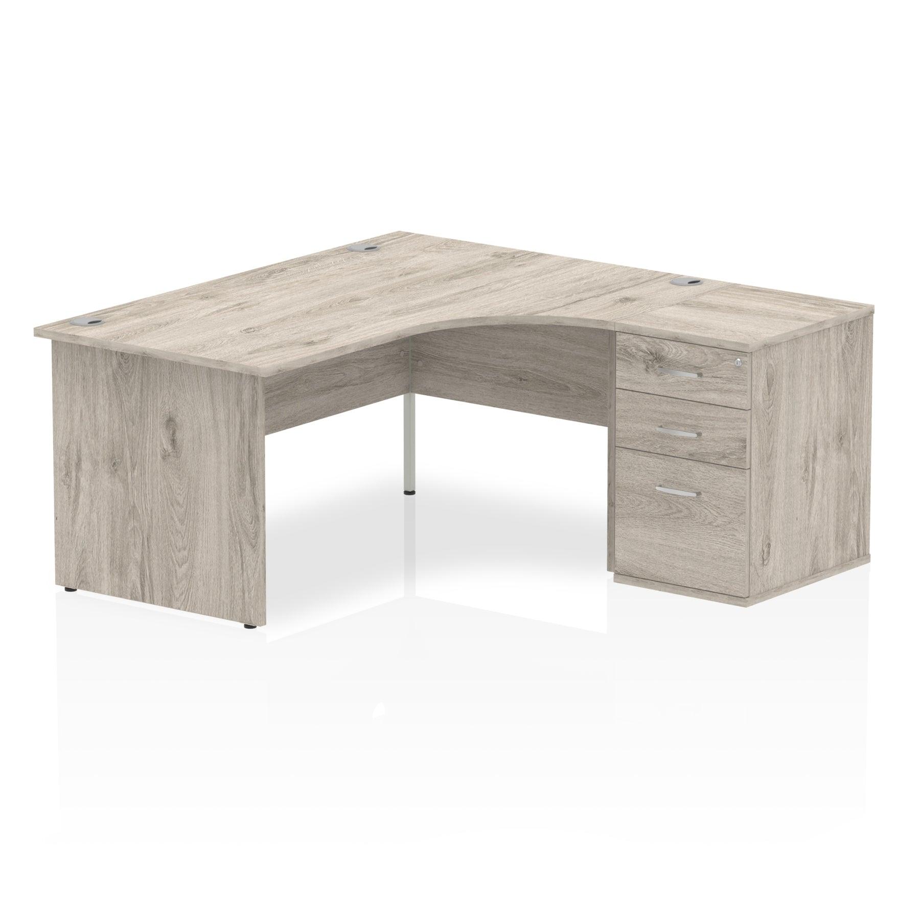 Impulse Panel End Crescent Desk With Pedestal