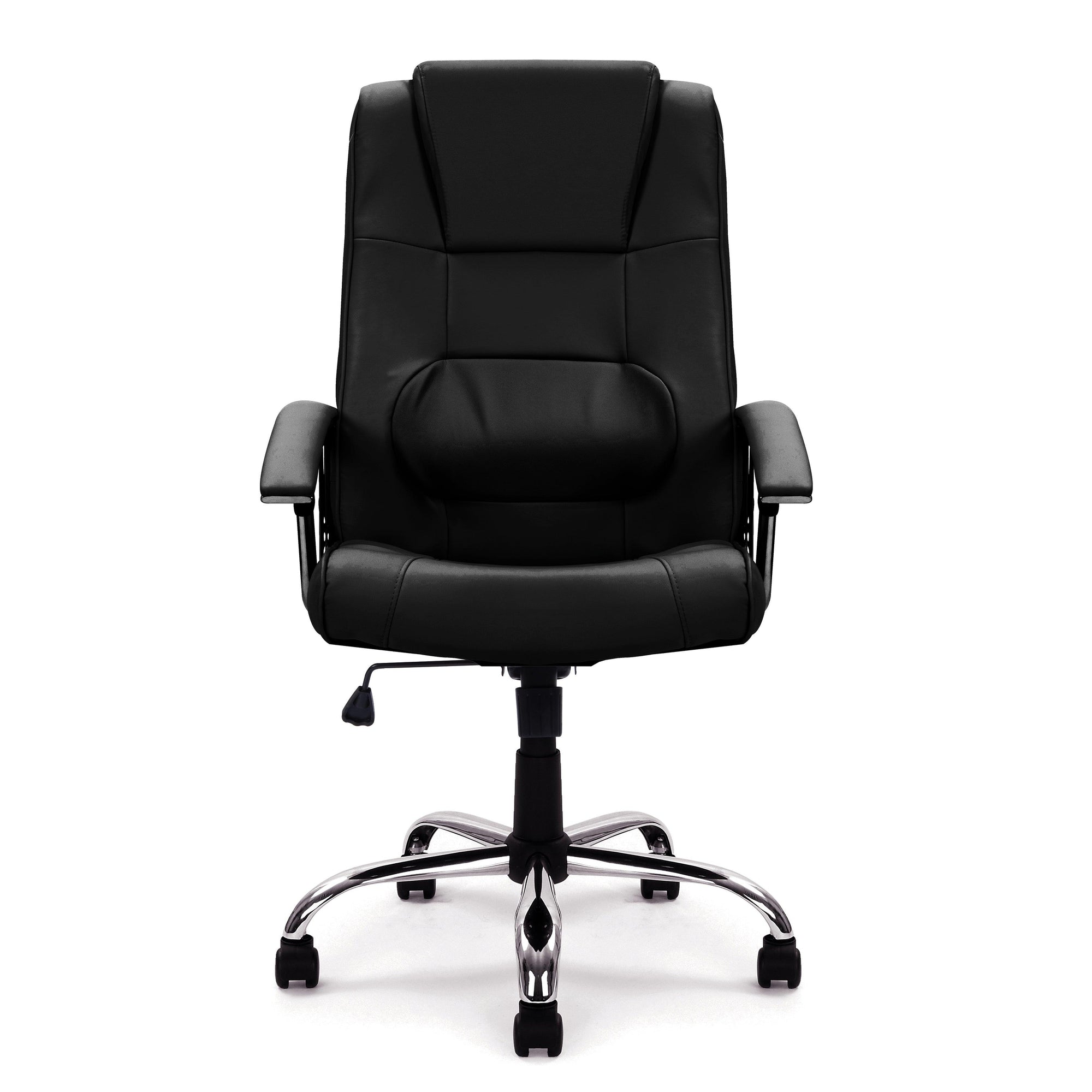 Westminster – High Back Leather Faced Executive Armchair with Integral Headrest and Chrome Base