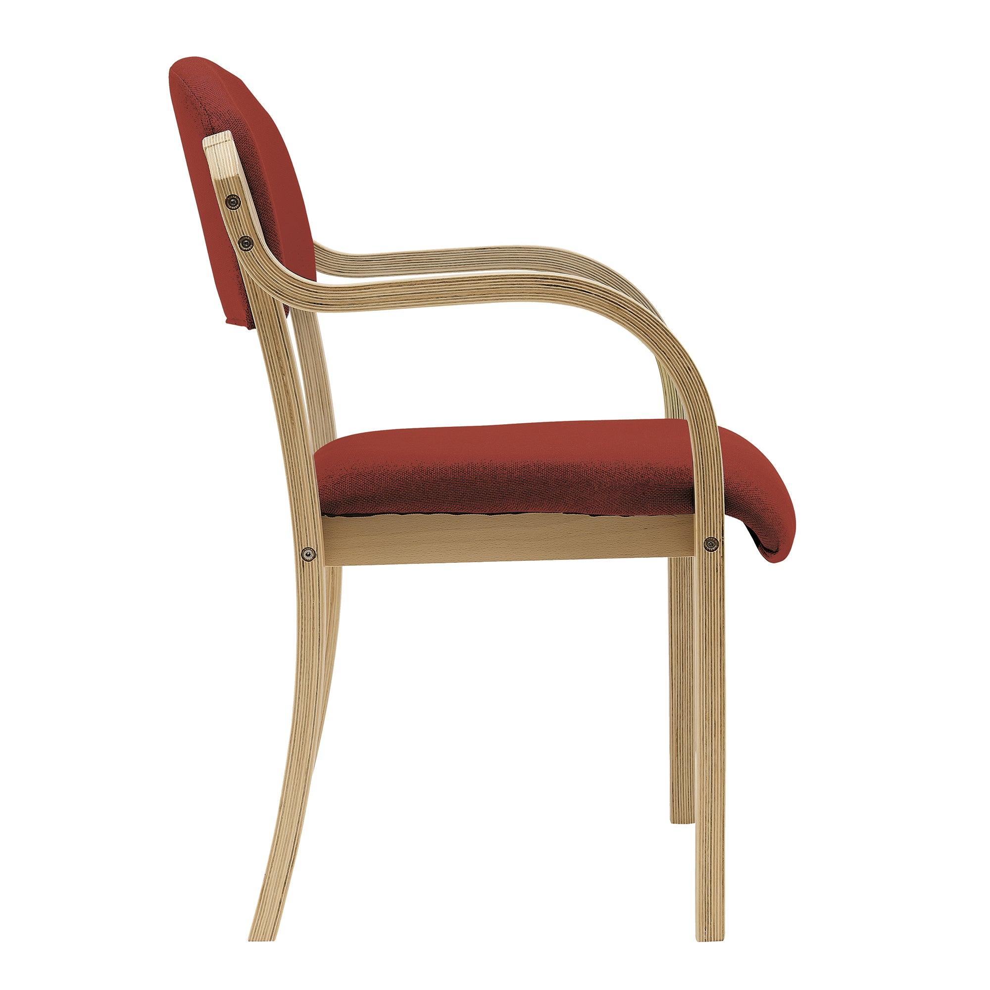 Tahara Fabric - Beech Framed Stackable Side Chair with Upholstered and Padded Seat and Backrest