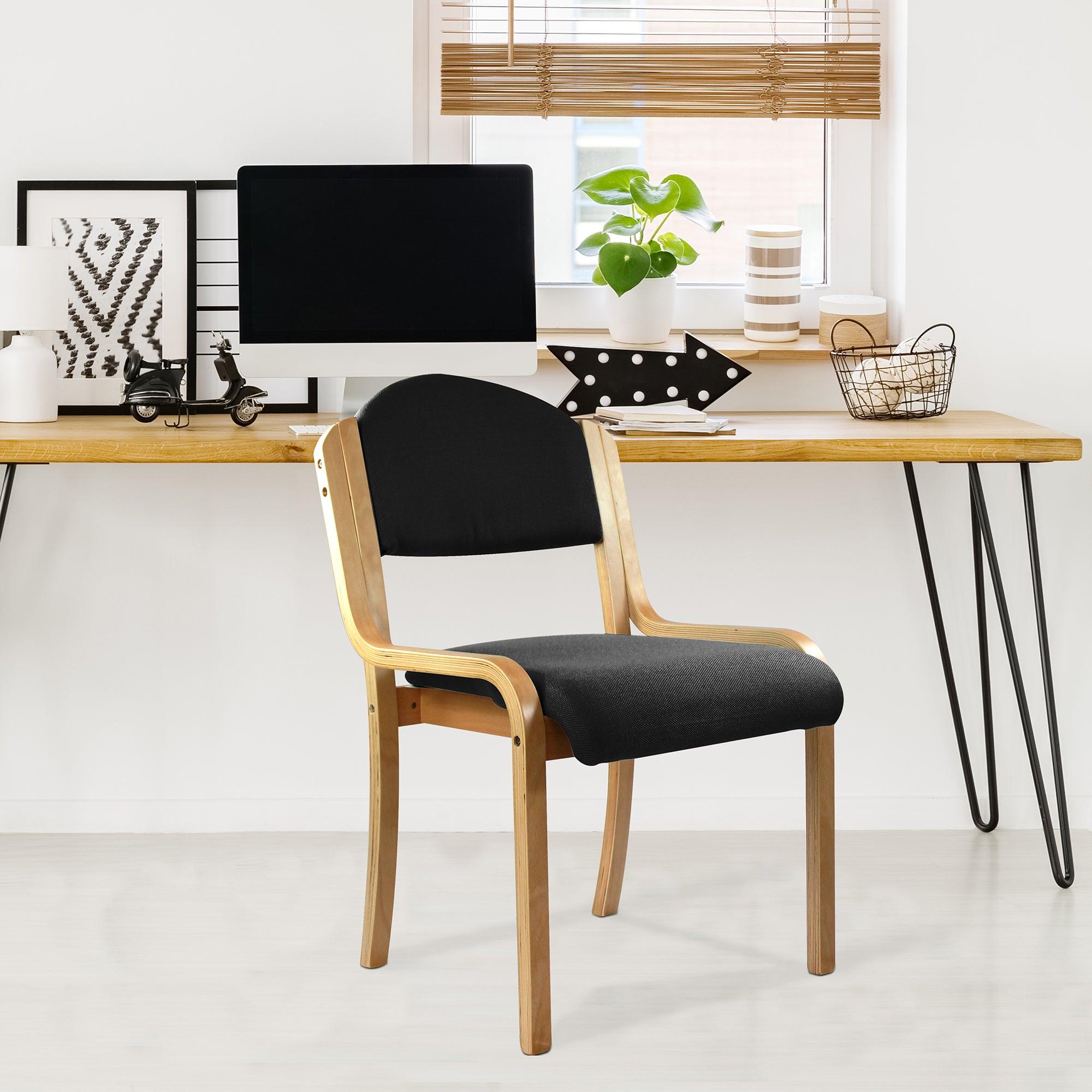 Tahara Fabric - Beech Framed Stackable Side Chair with Upholstered and Padded Seat and Backrest