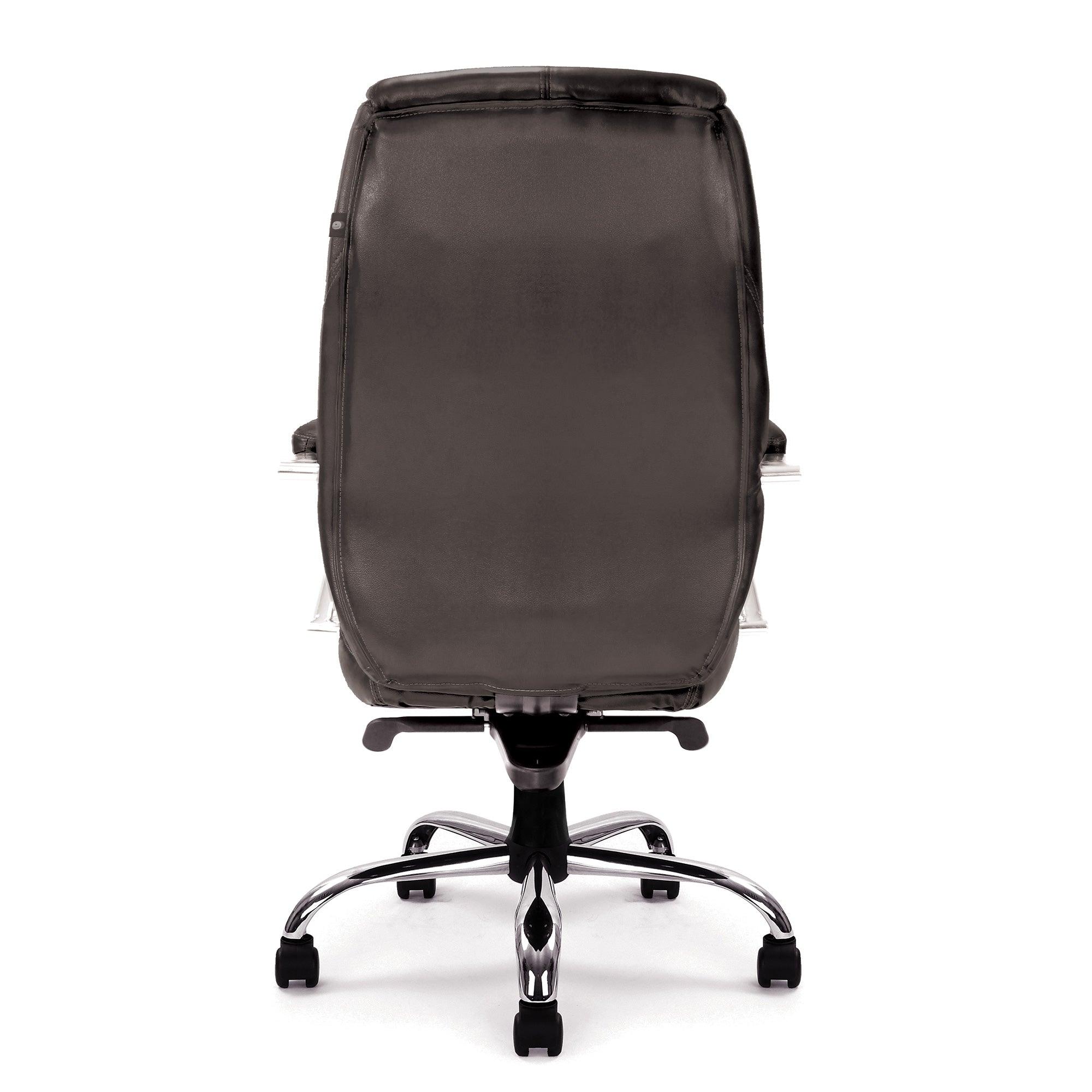 Sandown – High Back Luxurious Leather Faced Executive Visitor Armchair with Integral headrest and Chrome Base