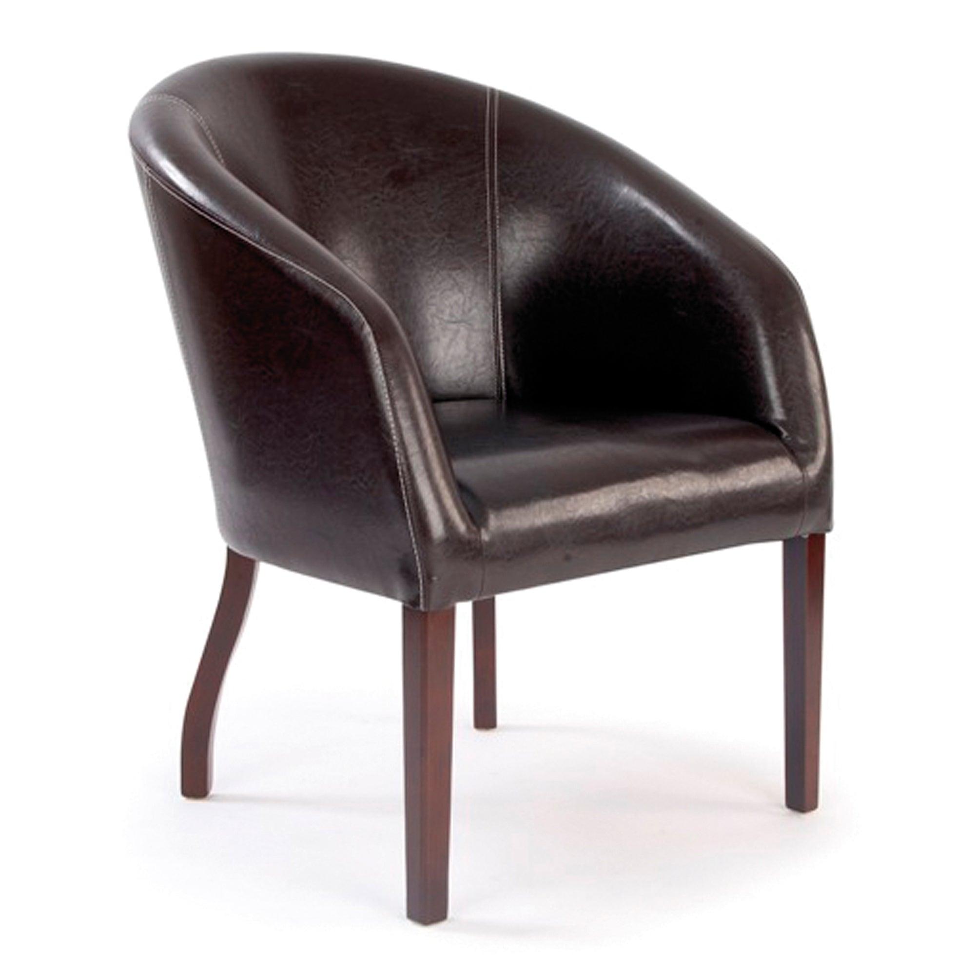 Metro – High Back Lounge Armchair / Sofa Upholstered in a Durable Leather Effect Finish