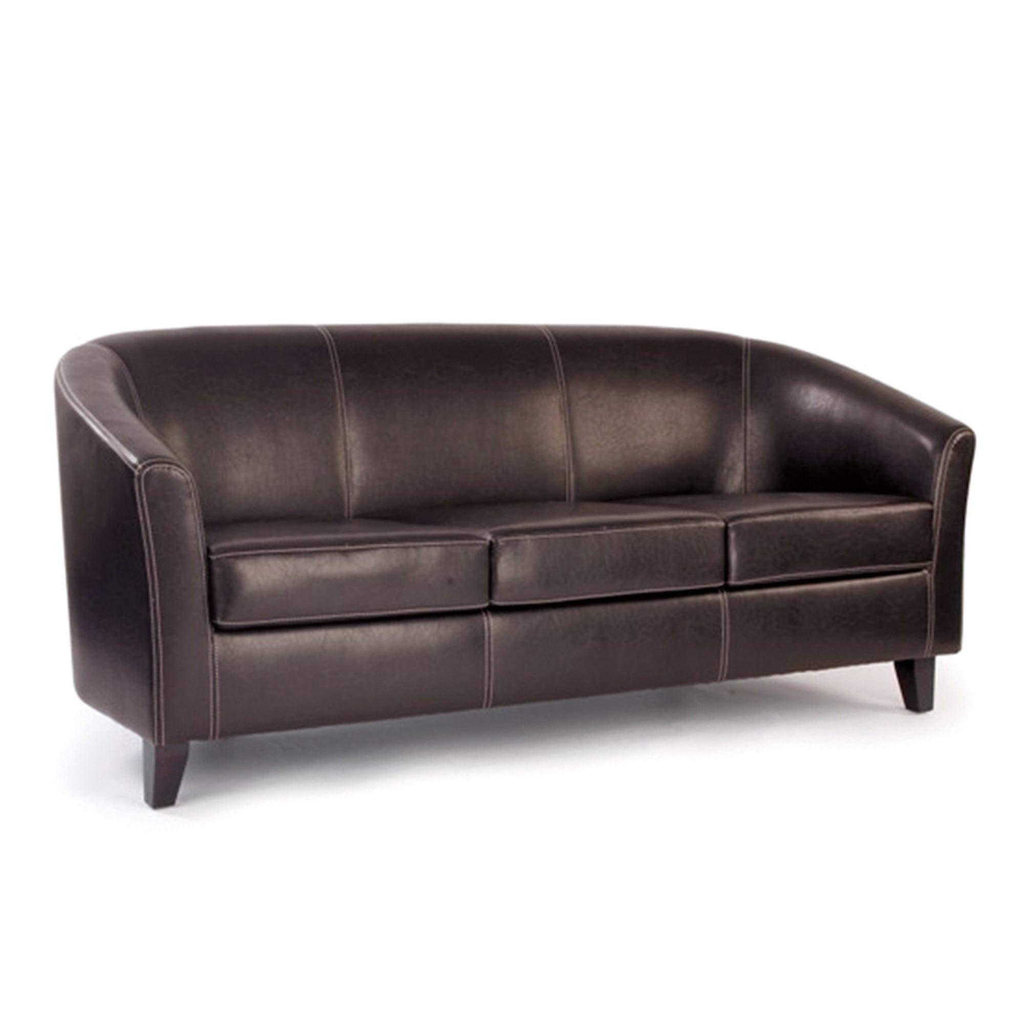 Metro – High Back Lounge Armchair / Sofa Upholstered in a Durable Leather Effect Finish