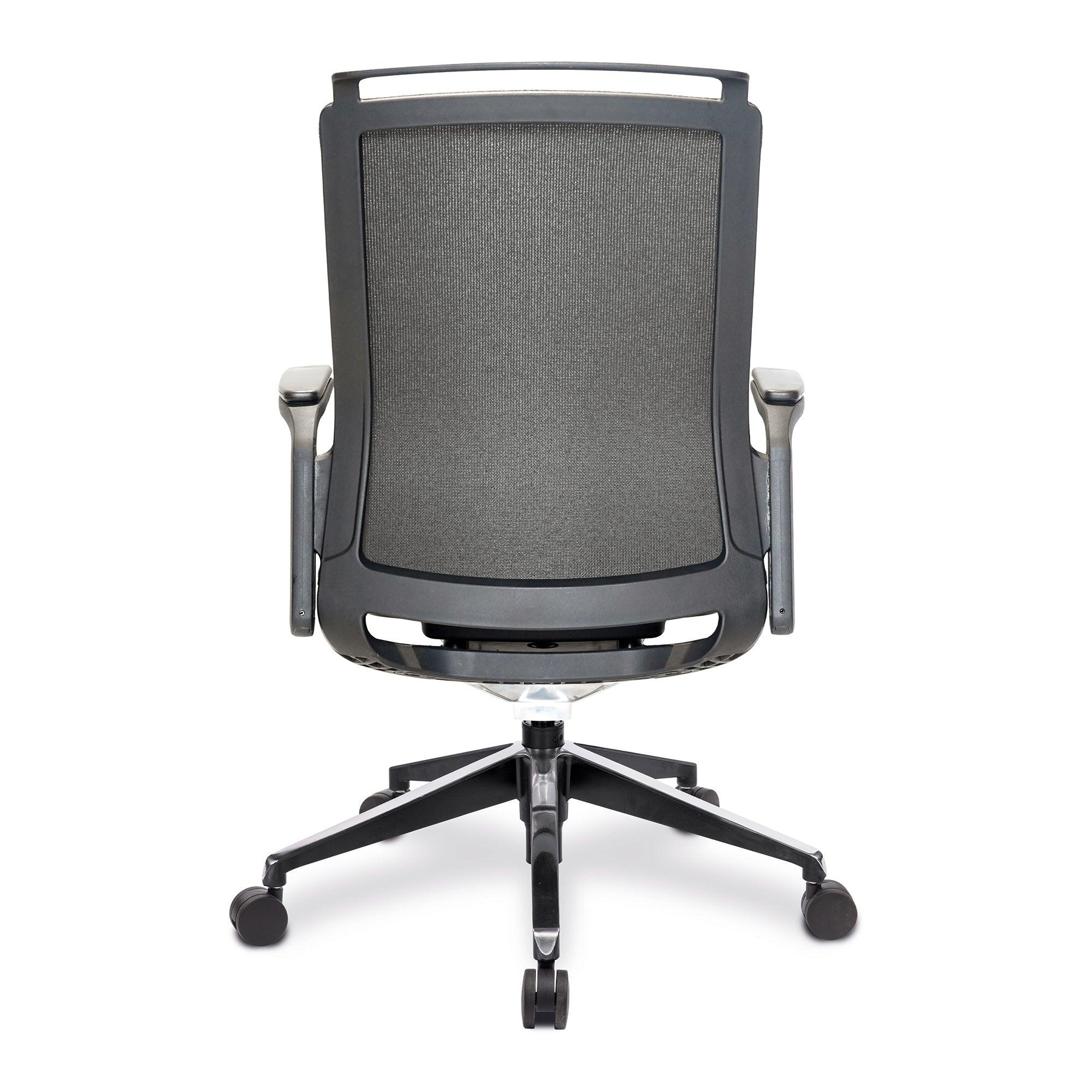 Libra – High Back Fabric Manager Chair with Slimline Seat & Back, Built-in Levers and Nylon Base with Silver Detail