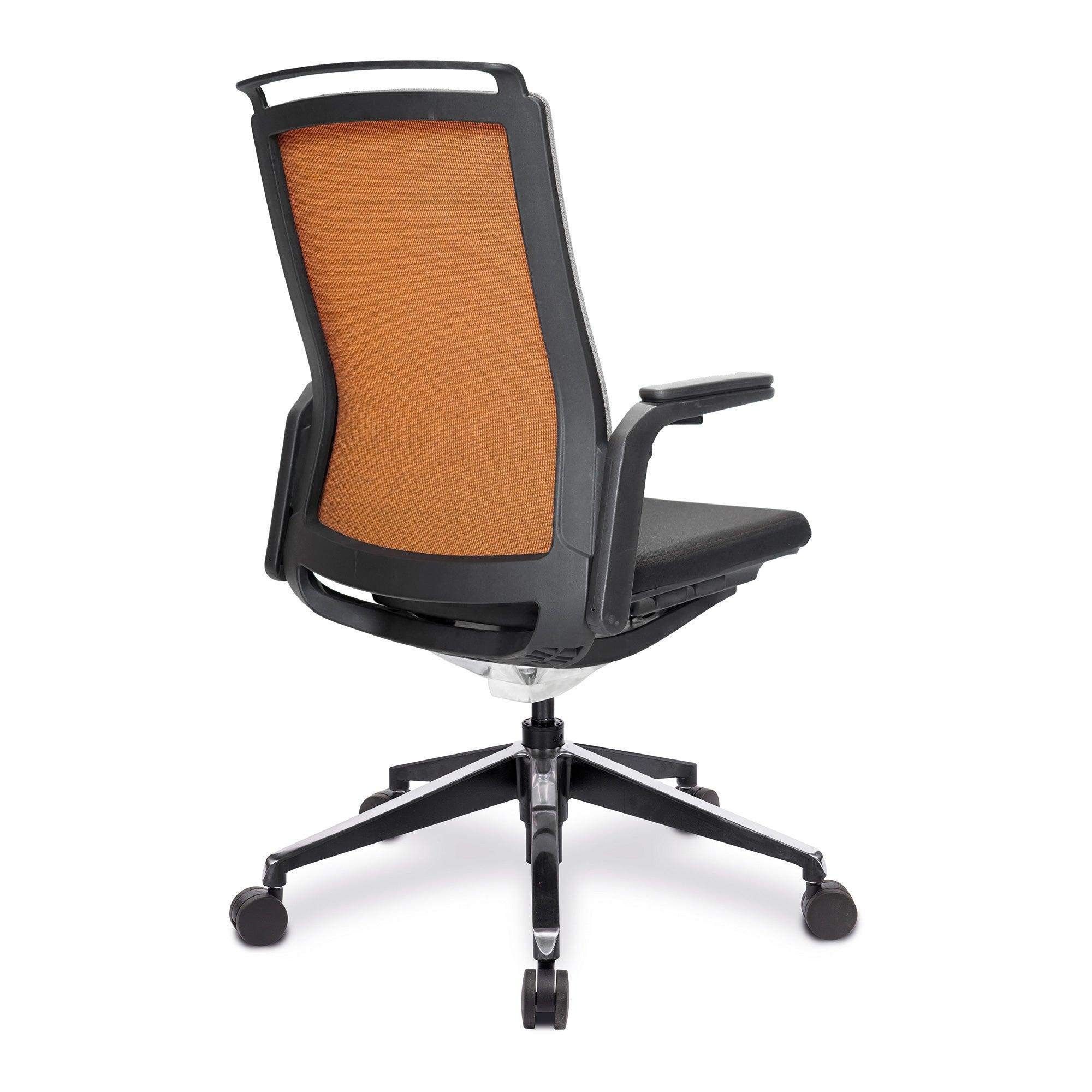 Libra – High Back Fabric Manager Chair with Slimline Seat & Back, Built-in Levers and Nylon Base with Silver Detail