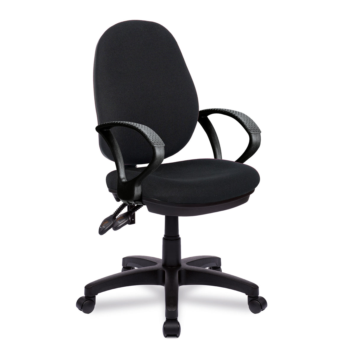 Java 200 – Medium Back Operator Chair – Twin Lever with Fixed Arms