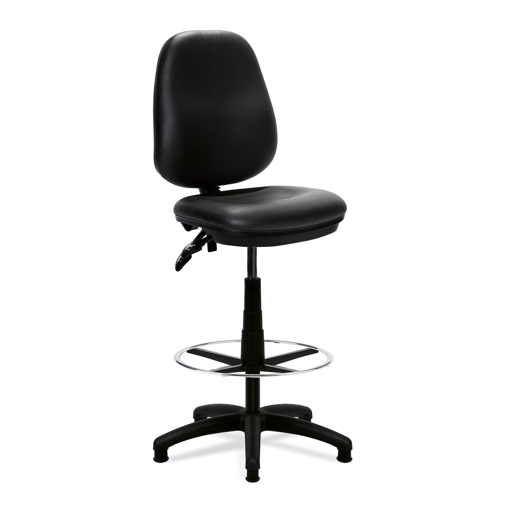 Java 200 - Medium Back Fabric/Vinyl Draughtsman Chair Twin Lever