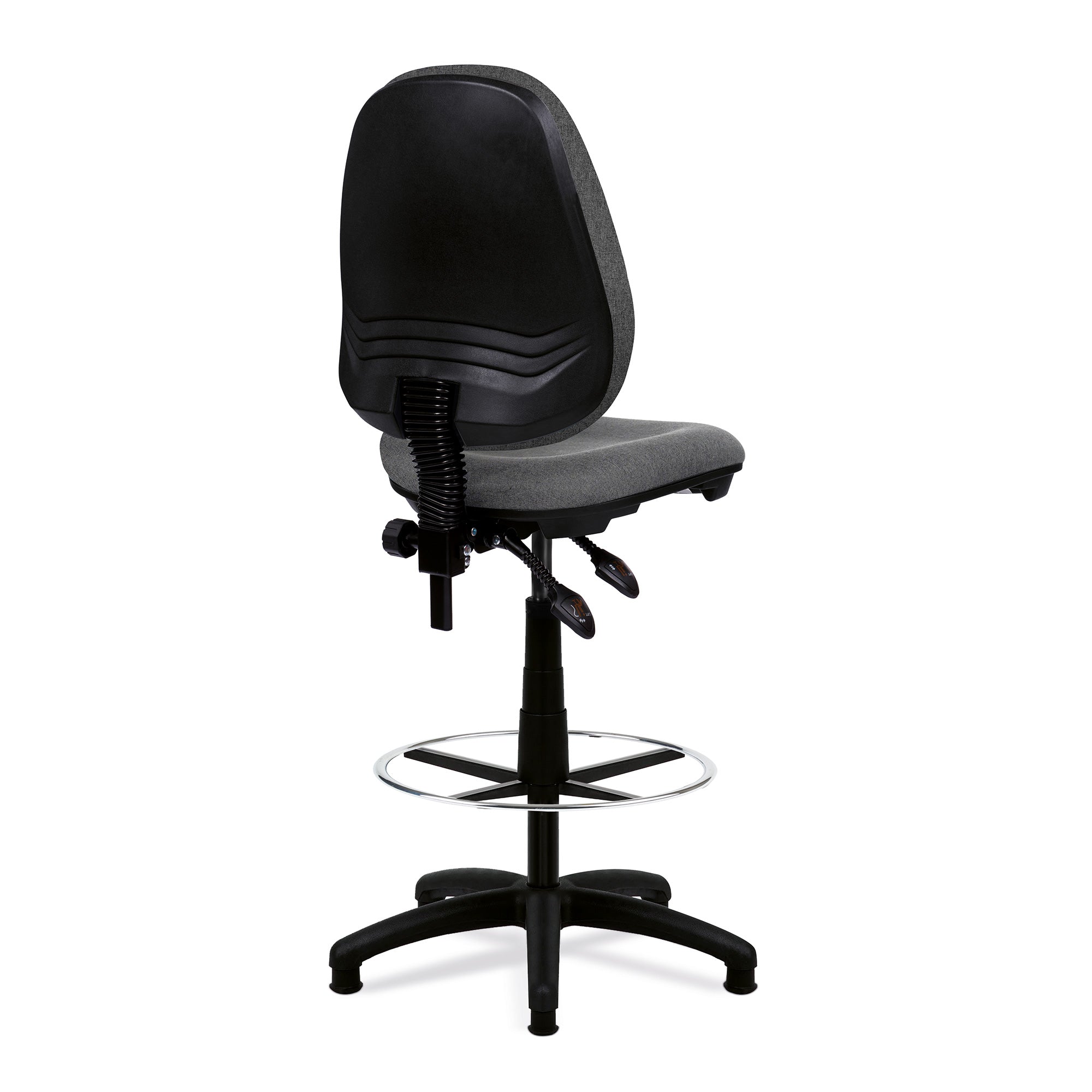 Java 200 – Medium Back Fabric/Vinyl Draughtsman Chair – Twin Lever