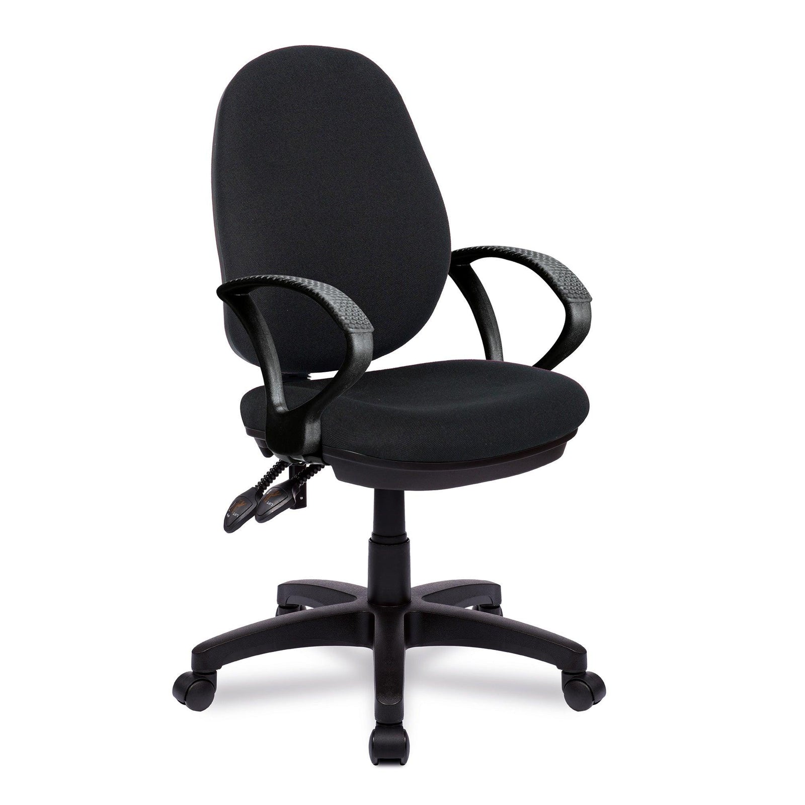 Java 300 – Medium Back Synchronous Operator Chair – Triple Lever with Fixed Arms