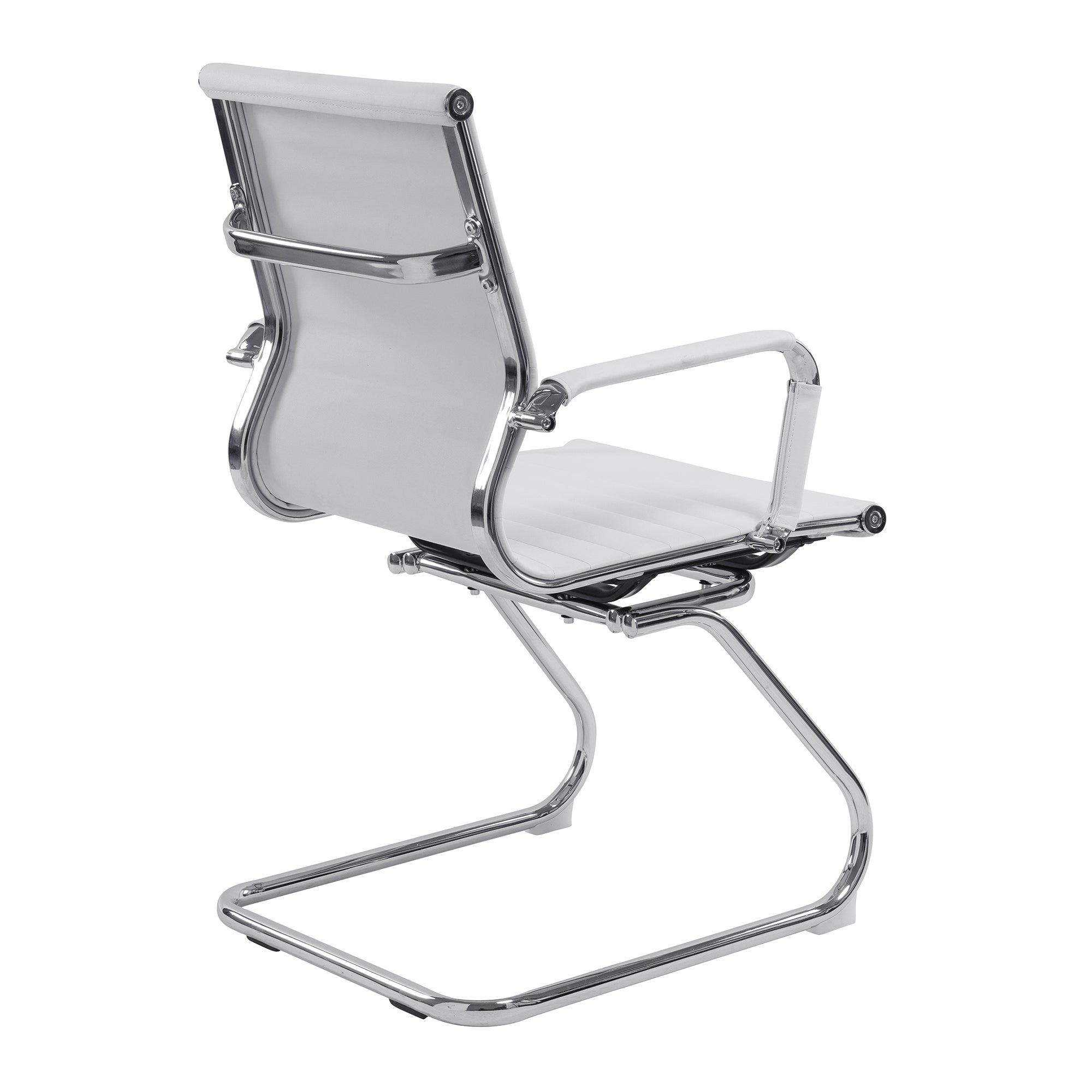 Aura - Contemporary Medium Back Bonded Leather Visitor Chair with Chrome Frame