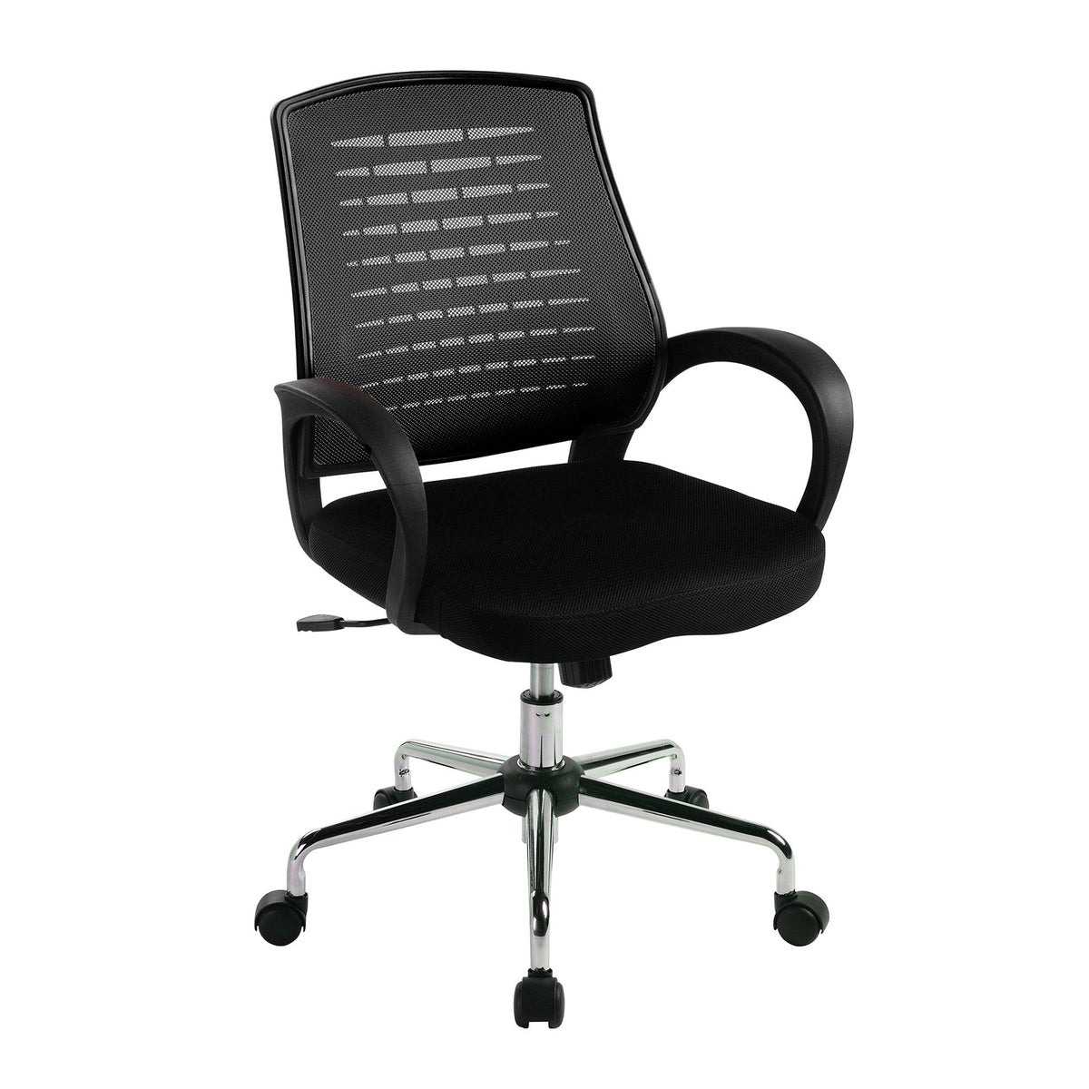 Carousel – Medium Mesh Back Operator Chair with Fixed Arms &amp; Chrome Base