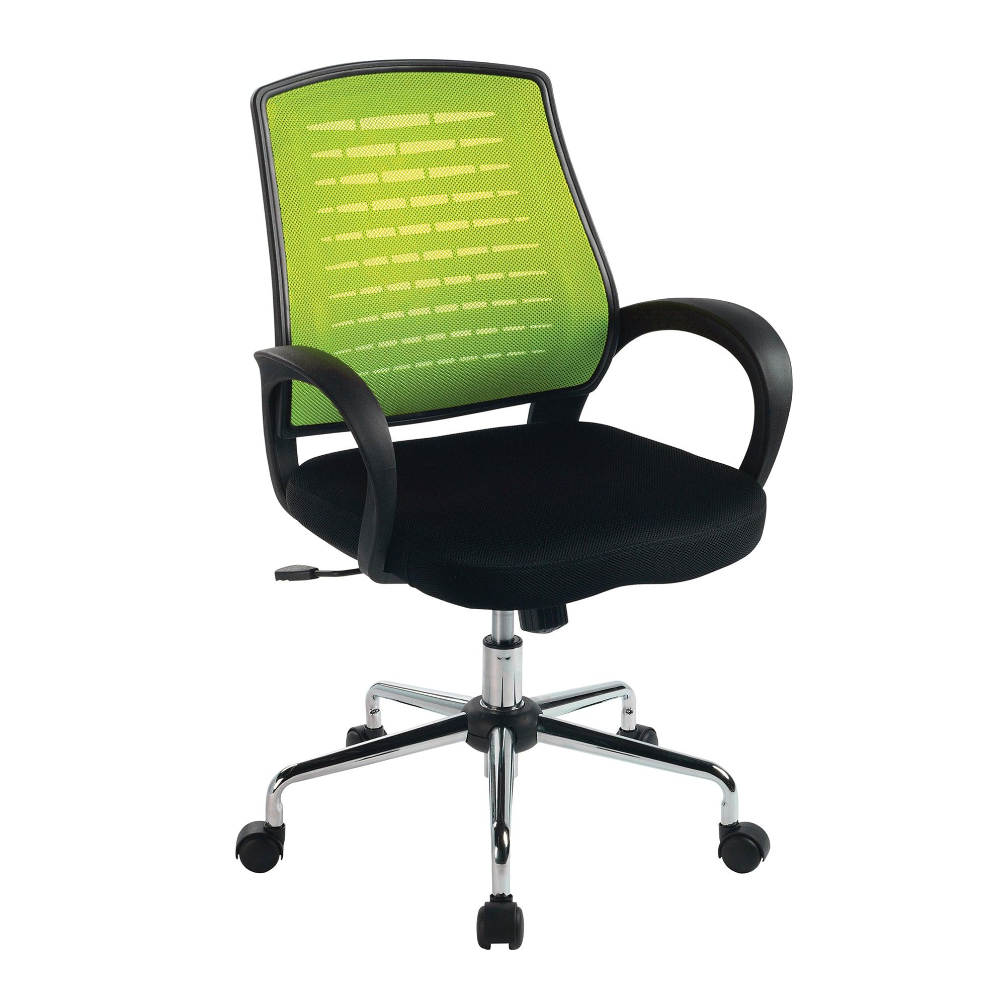 Carousel – Medium Mesh Back Operator Chair with Fixed Arms & Chrome Base