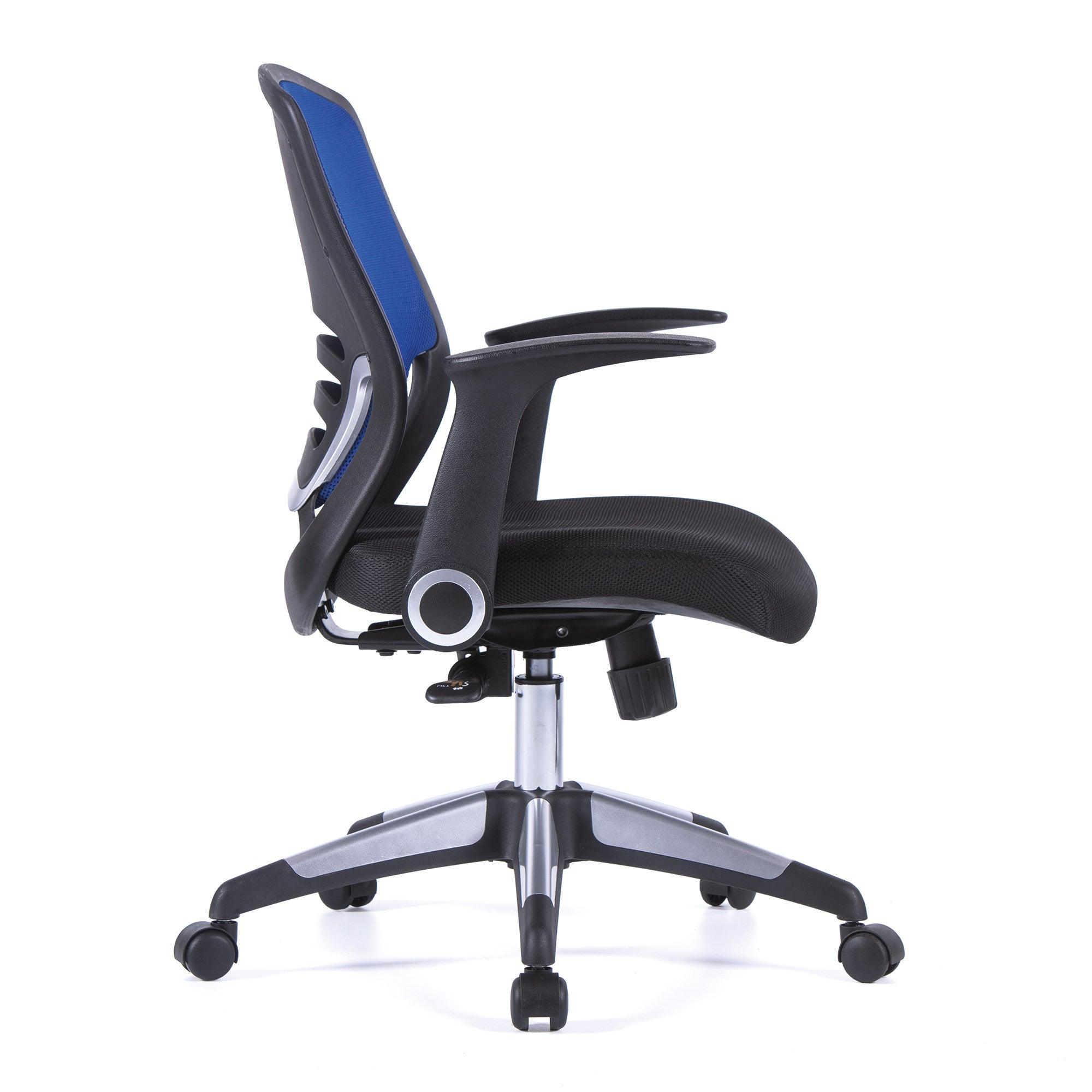 Graphite – Medium Mesh Back Task Chair with Folding Arms and Stylish Back Panelling