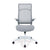 Romsey – High Back Designer Mesh Back Chair with Fabric Seat, White Frame, White Base and Folding Arms