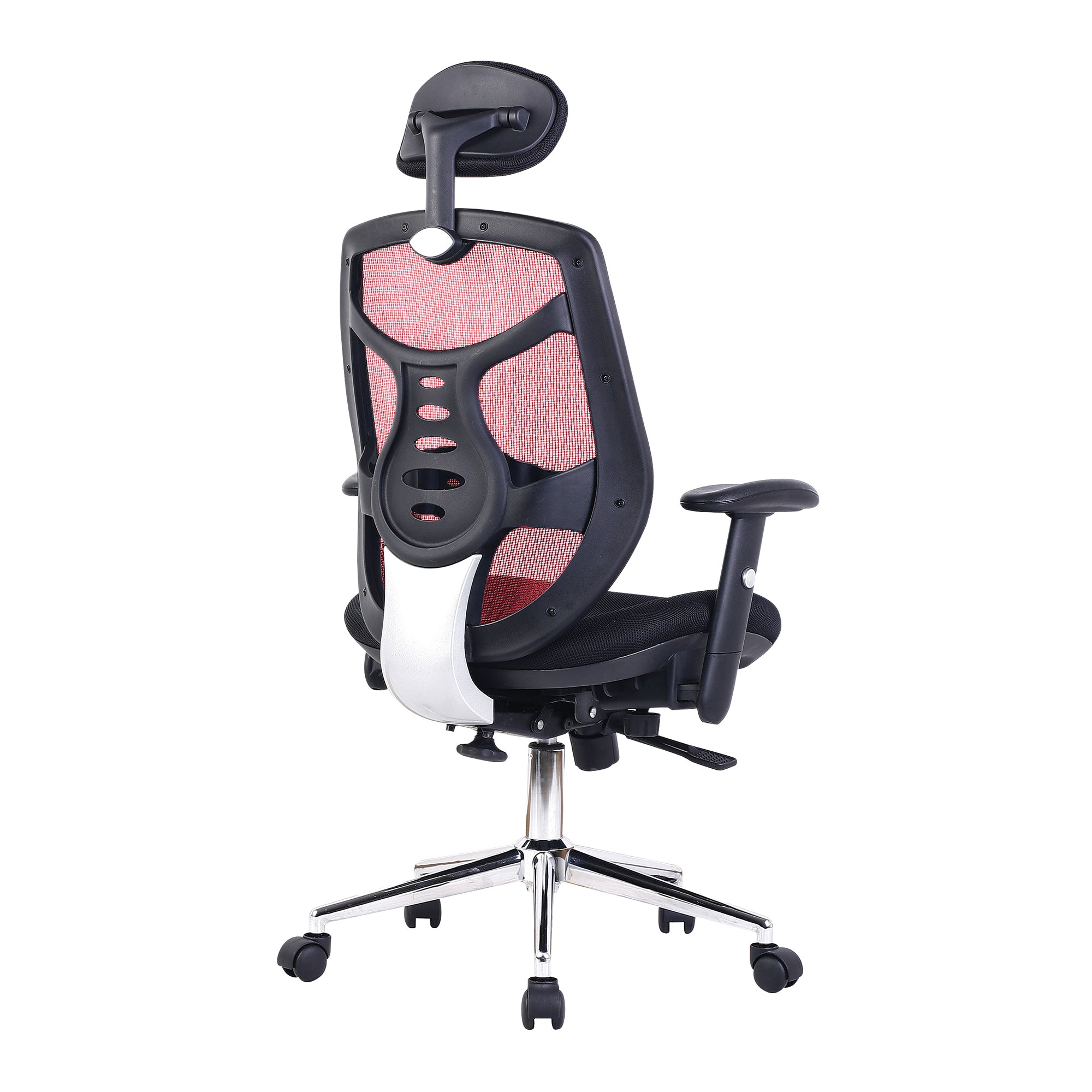 Polaris – High Back Mesh Synchronous Executive Armchair with Adjustable Headrest and Chrome Base