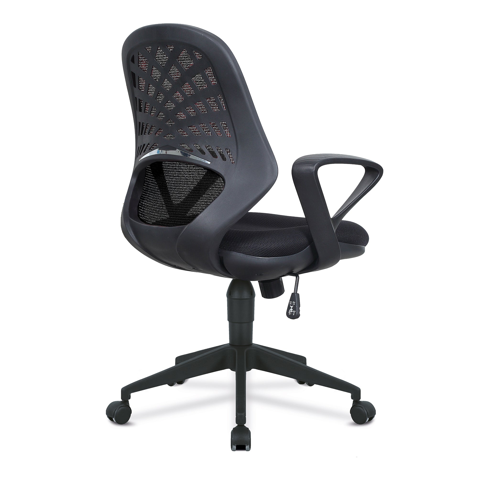 Lattice – Mesh Back Operator Armchair with Fluted Black Nylon Base