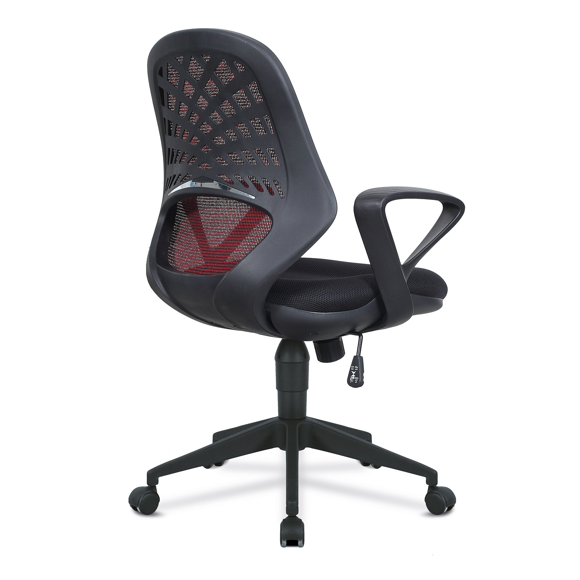 Lattice – Mesh Back Operator Armchair with Fluted Black Nylon Base