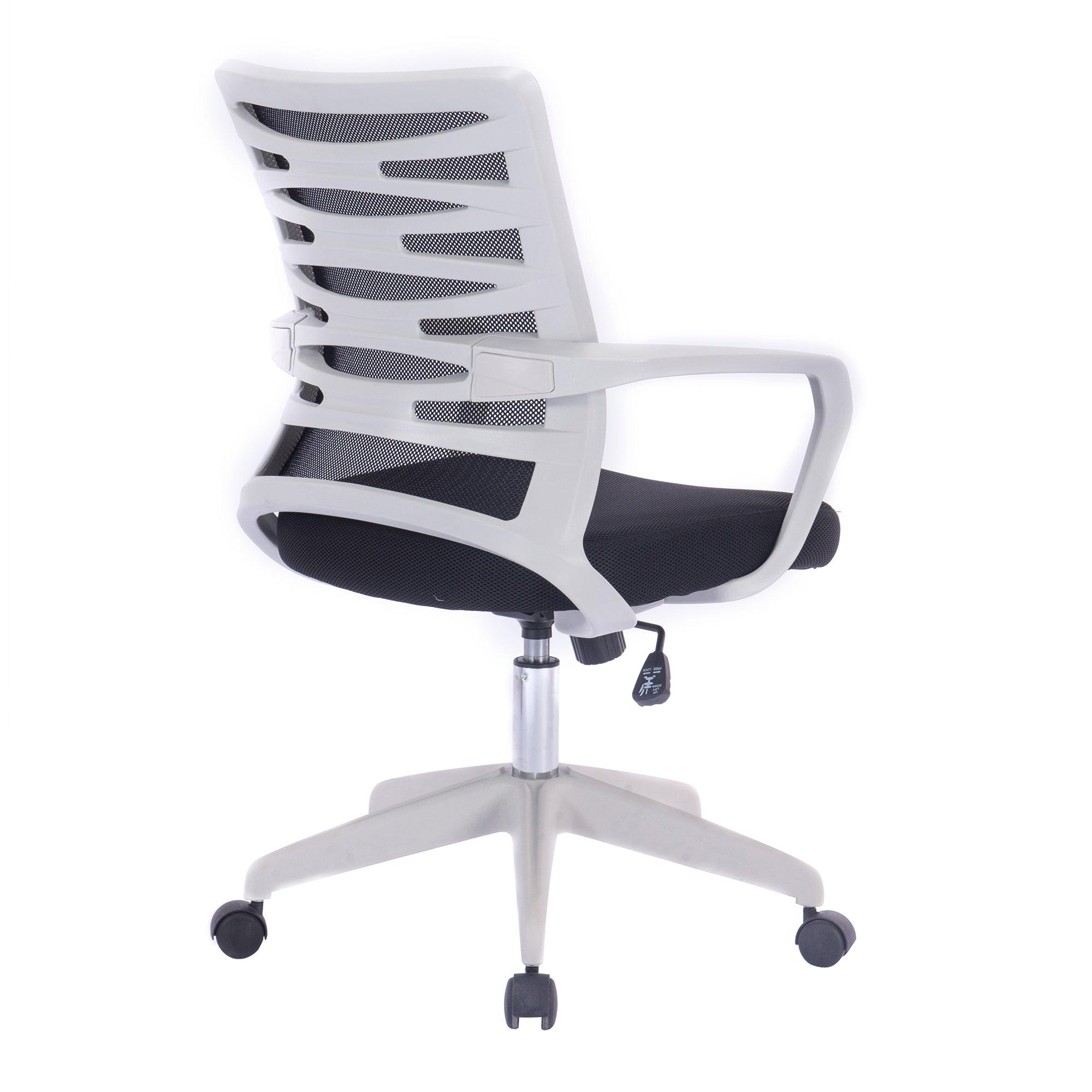 Spyro - Designer Mesh Armchair with White Frame and Detailed Back Panelling